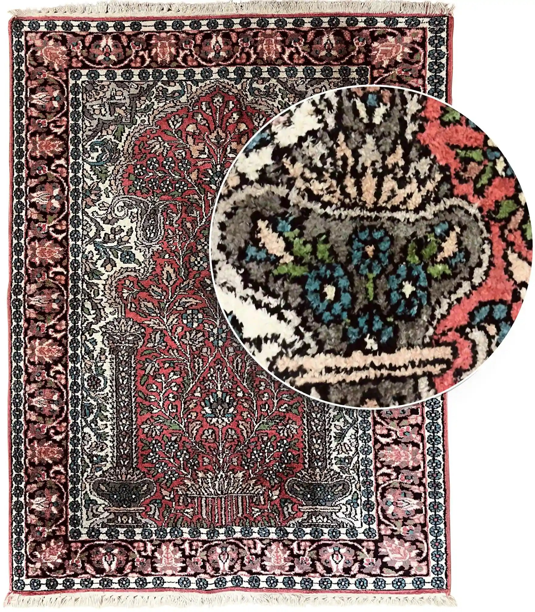 שטיח קשמיר עתיק 01 ורוד 153*94 | KASHMIR