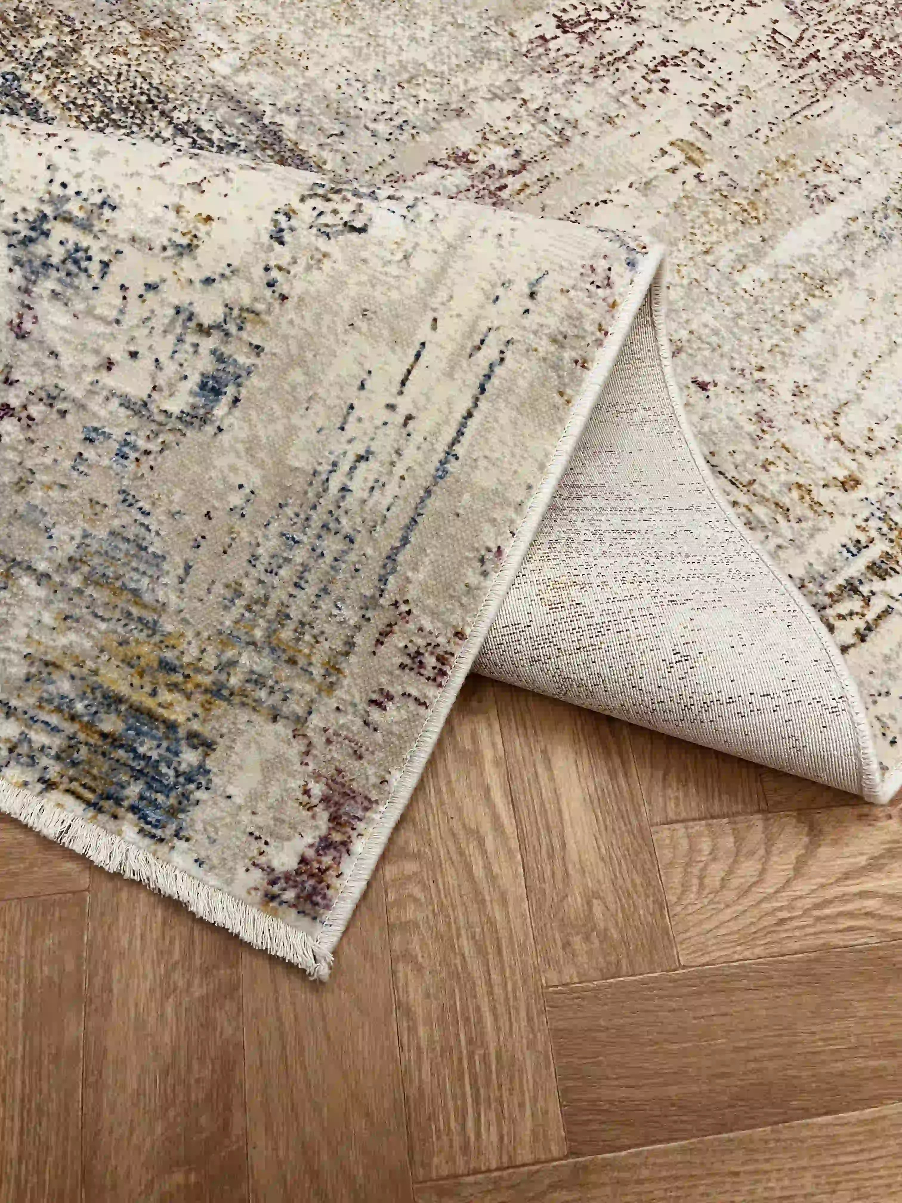 שטיח קנבס אבסטרקט 127 03 בז'/צבעוני | CANVAS