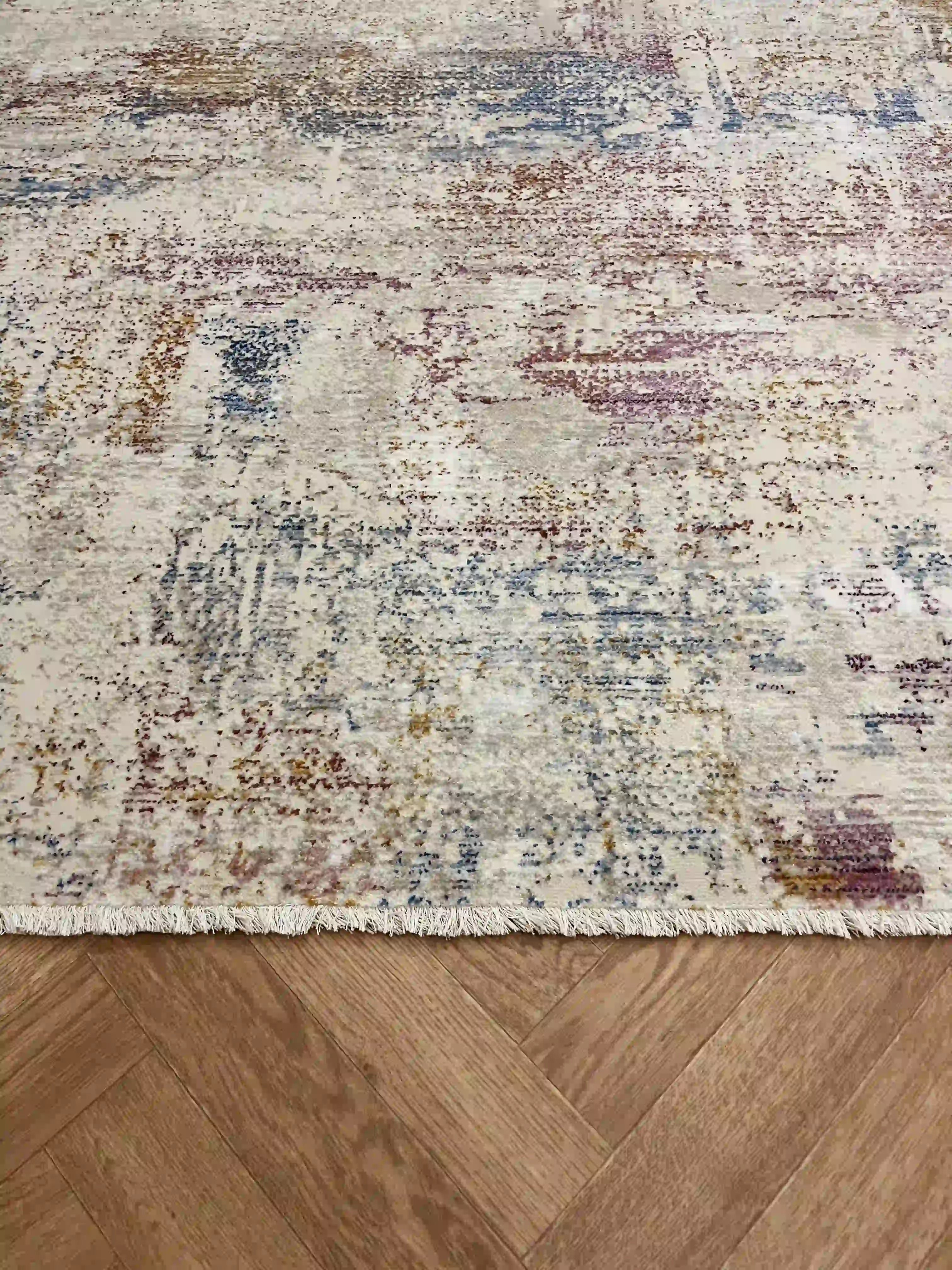 שטיח קנבס אבסטרקט 127 03 בז'/צבעוני | CANVAS