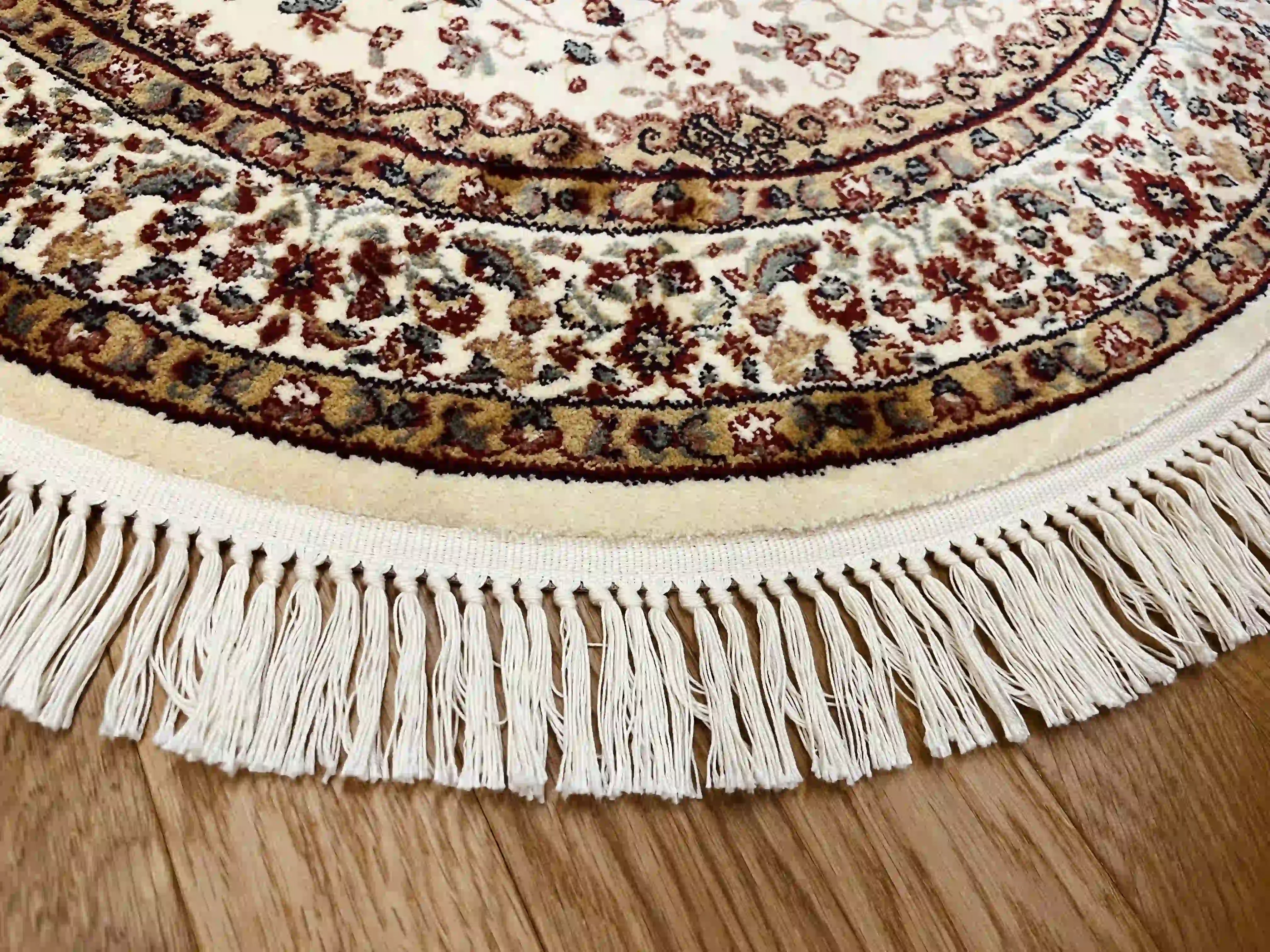 שטיח עגול פרסי משי 233 03 בז' | SILK