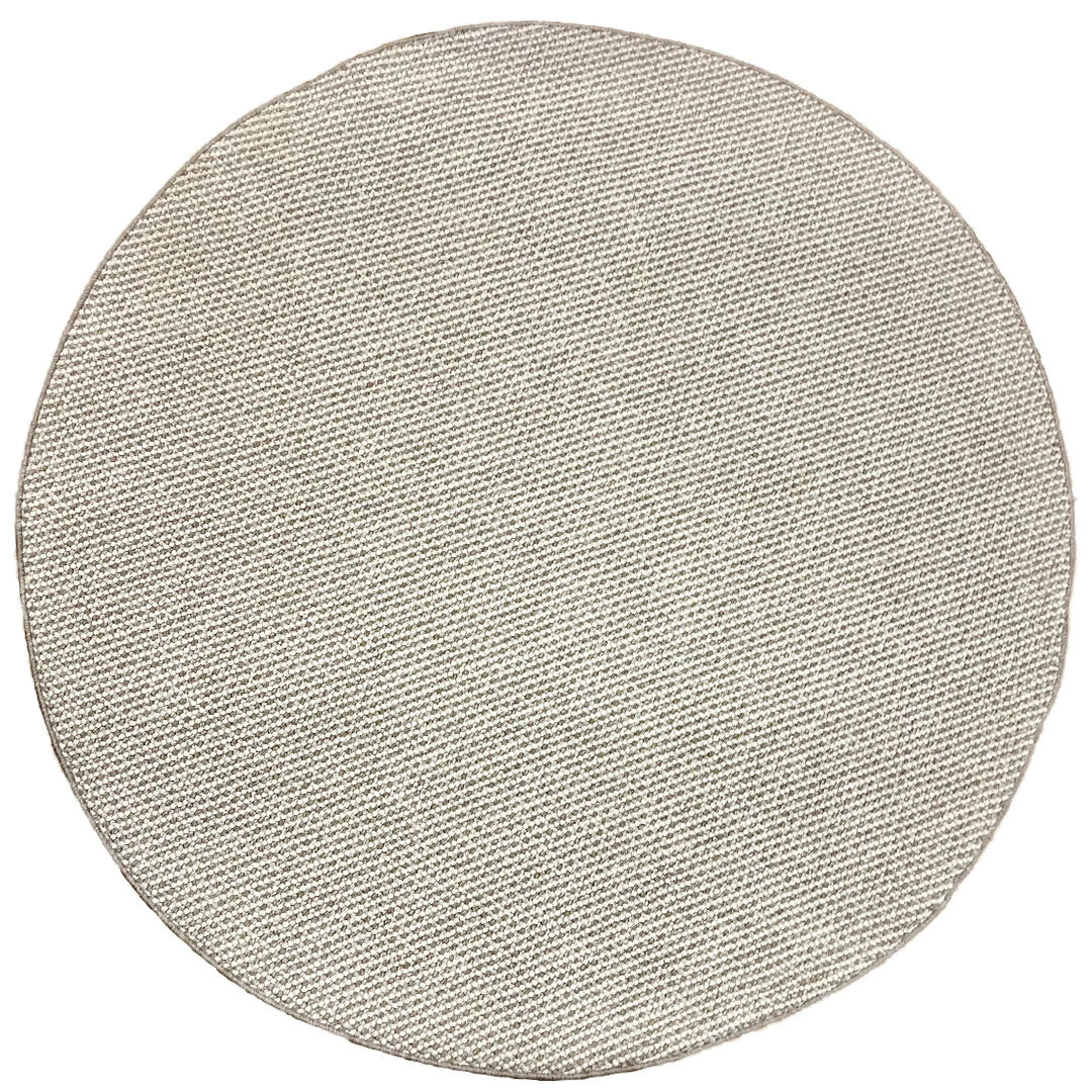 שטיח עגול לולאות טבעי בז'-מולבן/לבן 282 CREATION