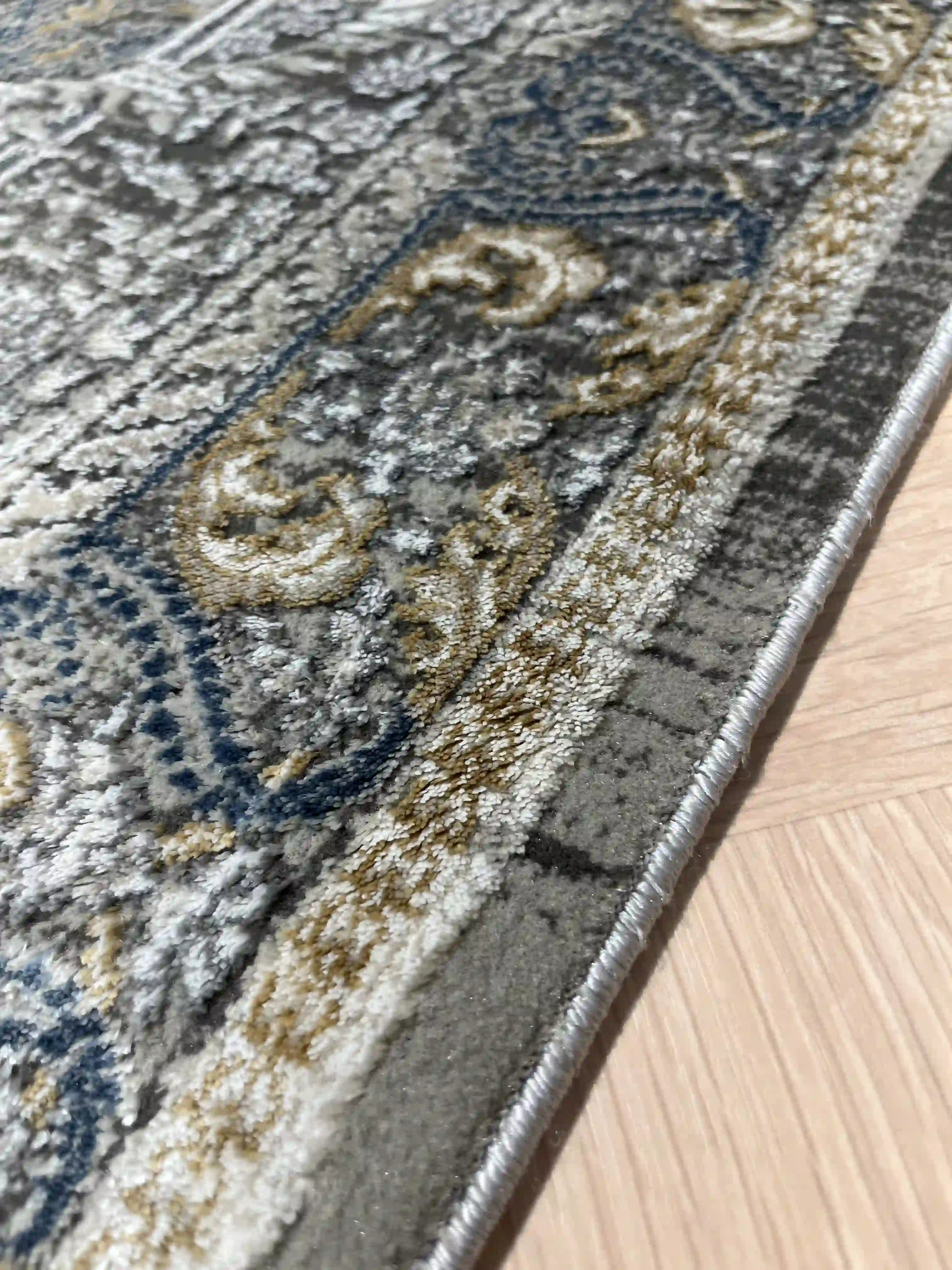 שטיח בוטיק 416 01 אפור/זהב/כחול | BOUTIQUE