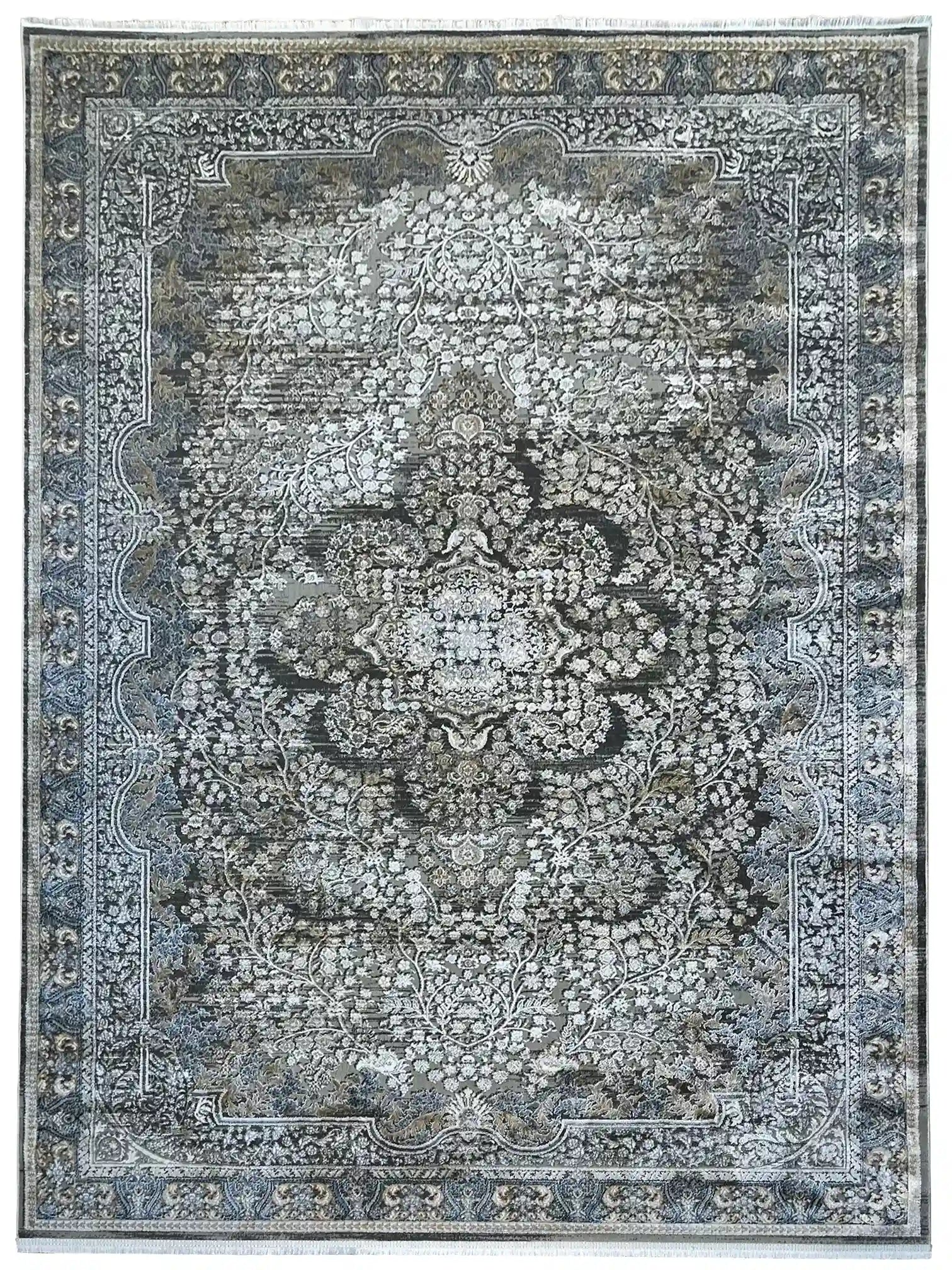 שטיח בוטיק 416 01 אפור/זהב/כחול | BOUTIQUE