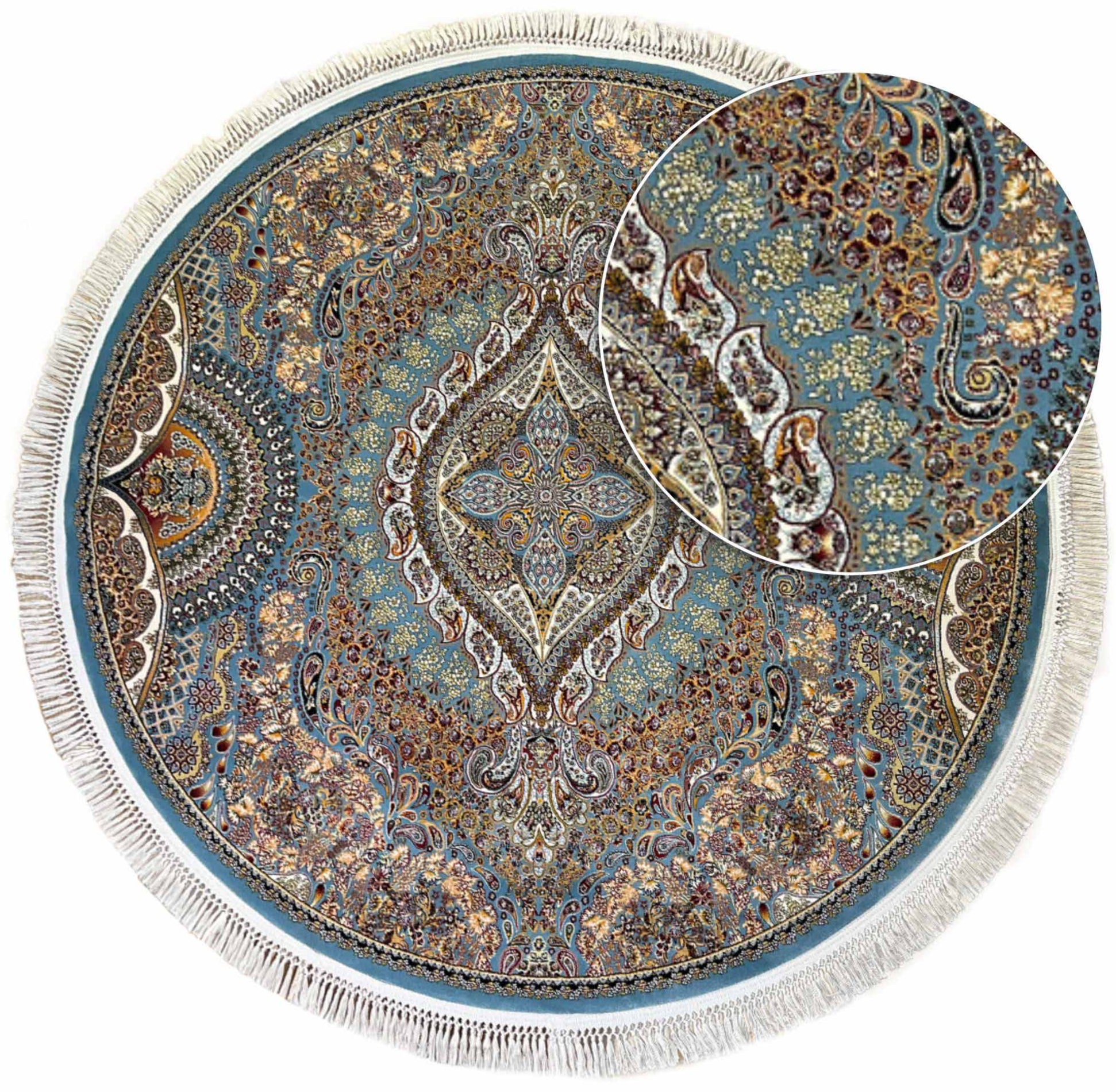 שטיח טהרן עגול 631 תכלת | TEHRAN
