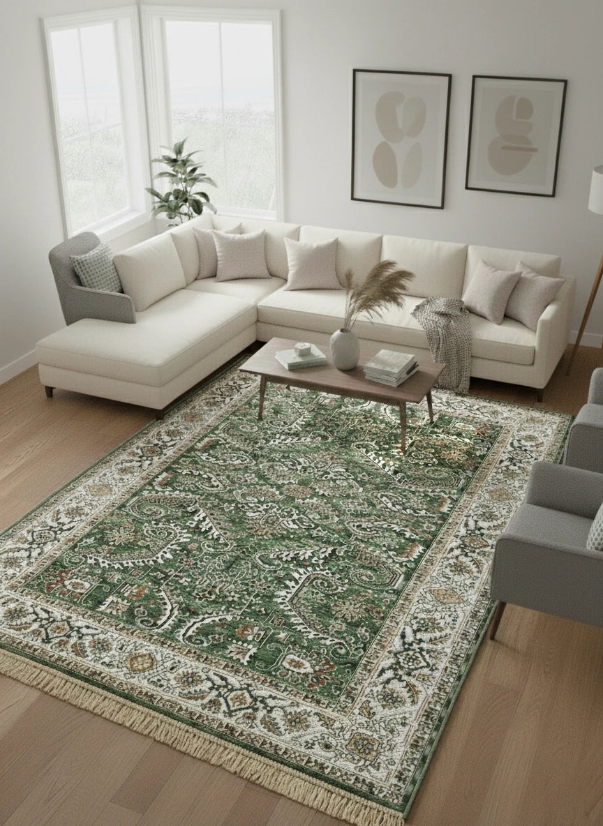 שטיח וינטג' משי 639 05 ירוק | SILK