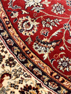 שטיח עגול פרסי משי 232 01 אדום/בז' | SILK