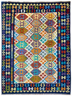 שטיח קילים מסגרת 665 כחול-כהה/צבעוני 245*179 | KILIM