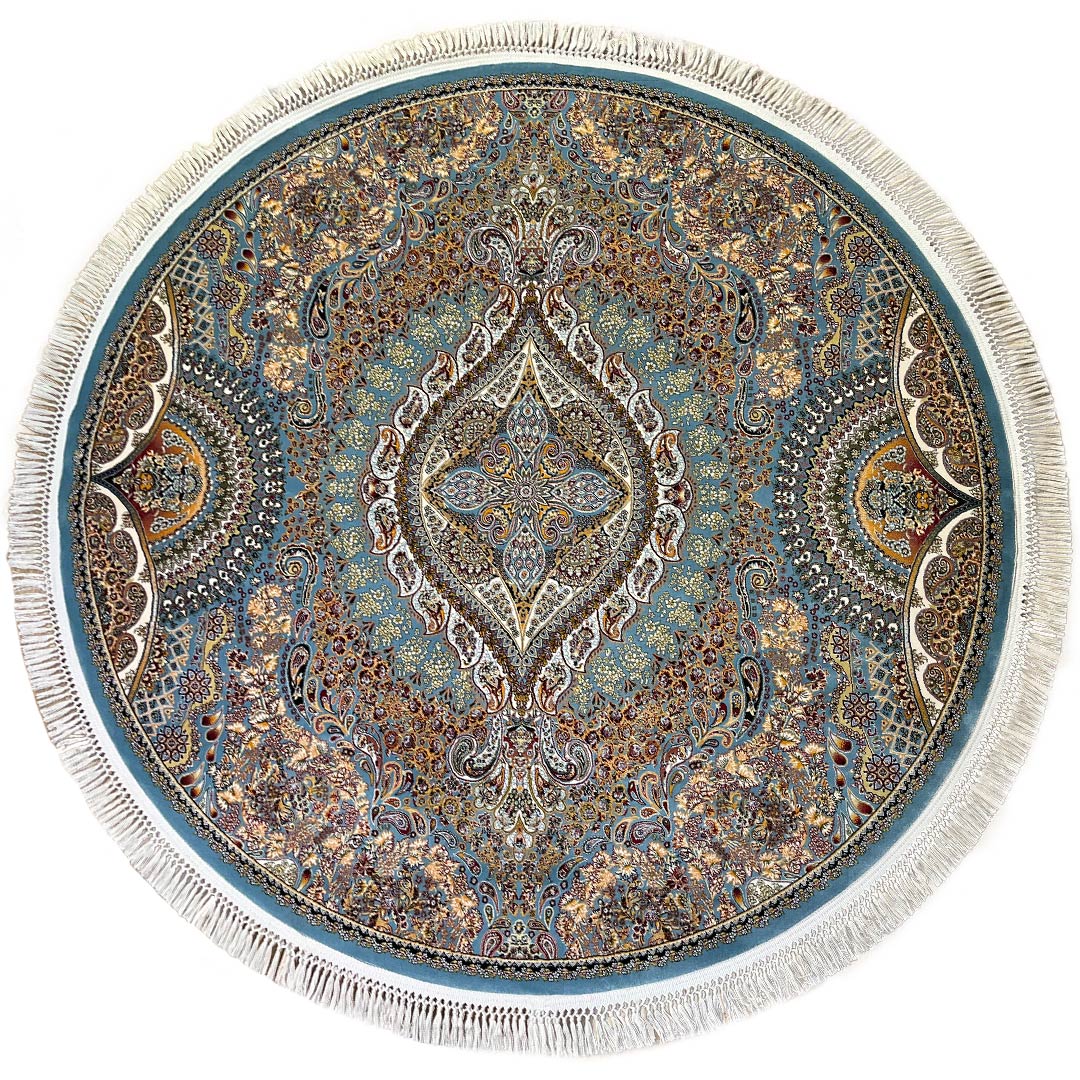 שטיח טהרן עגול 631 תכלת | TEHRAN