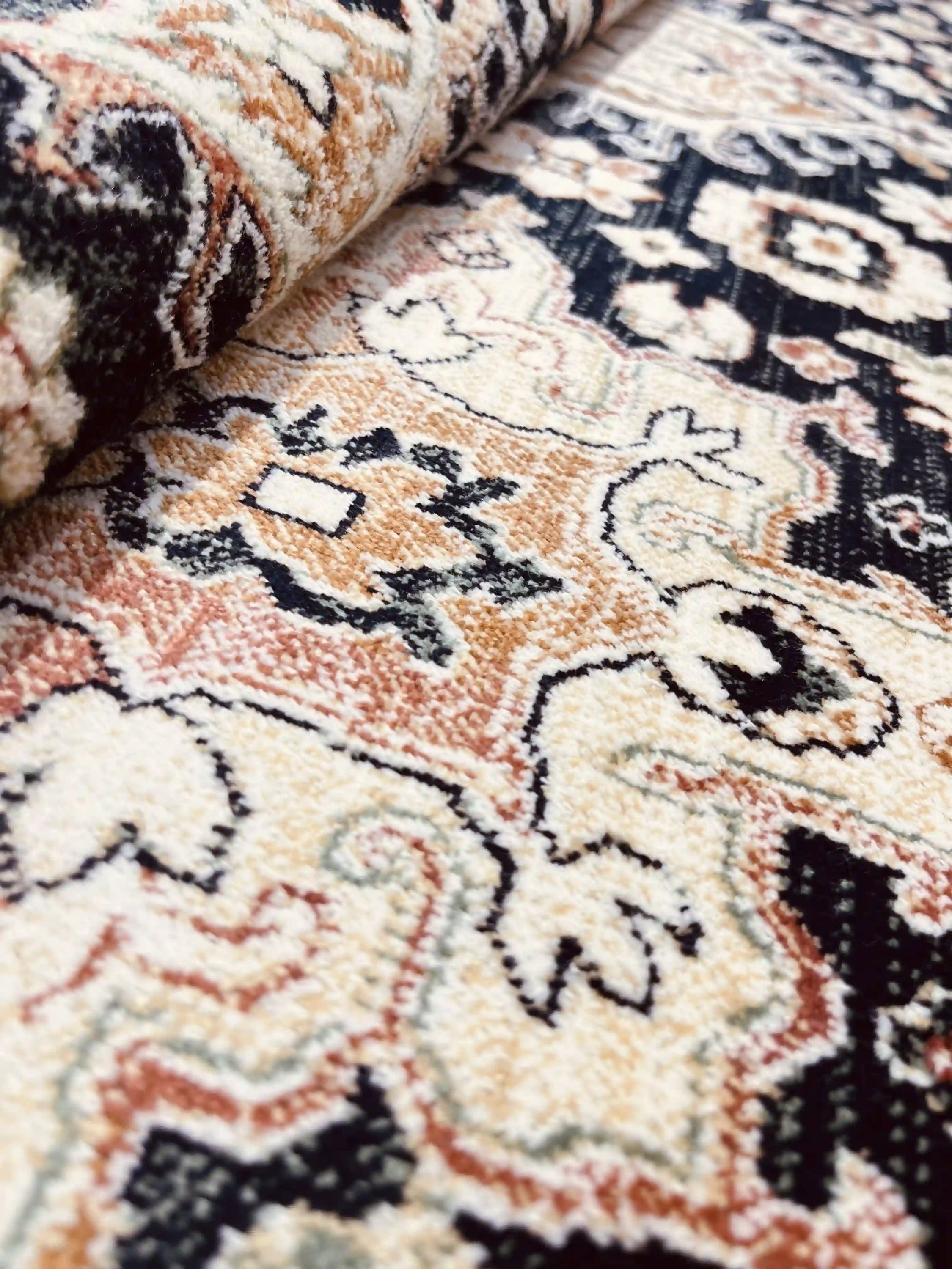 שטיח וינטג' משי 639 01 כחול כהה | SILK
