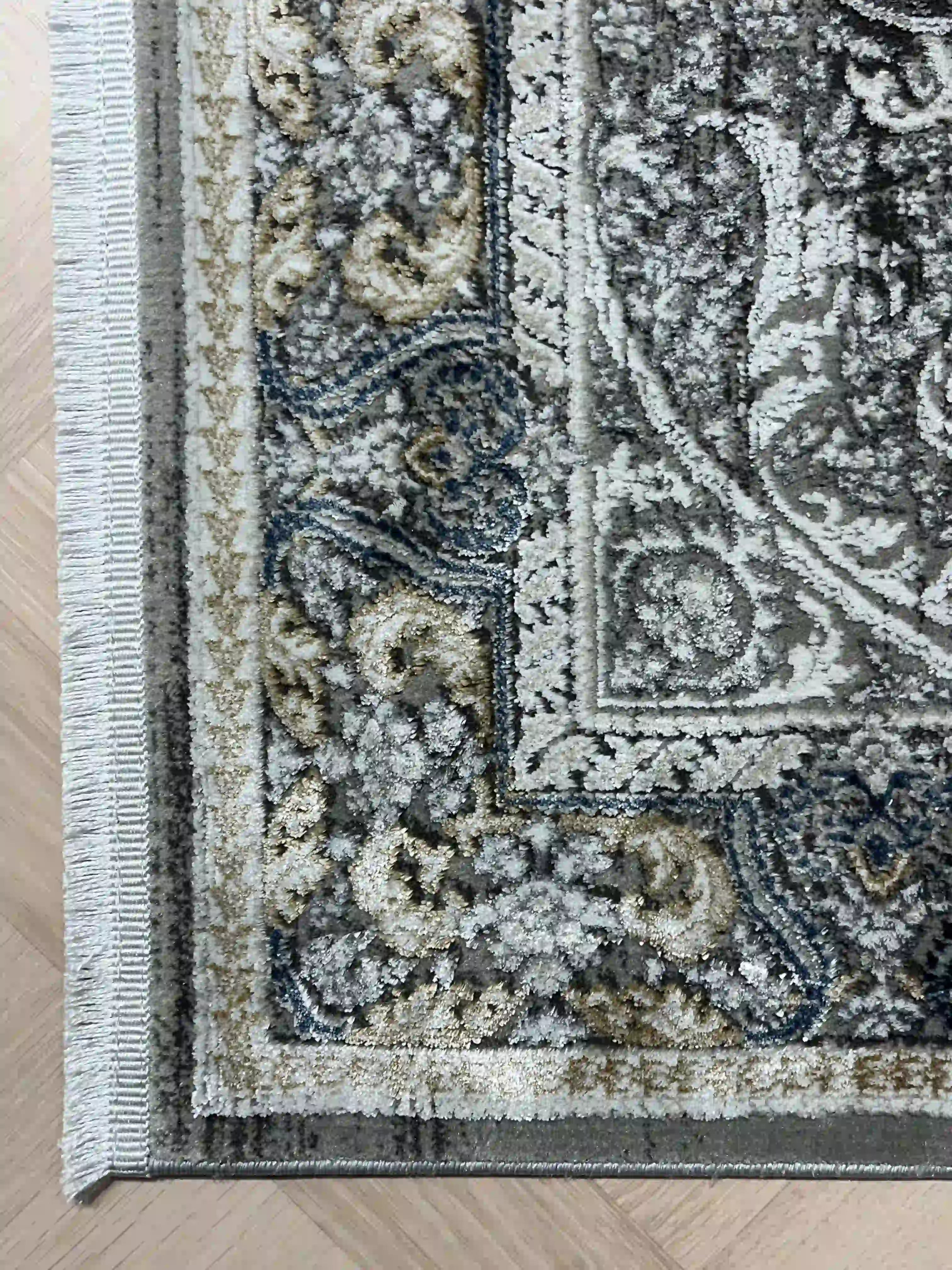 שטיח בוטיק 416 01 אפור/זהב/כחול | BOUTIQUE
