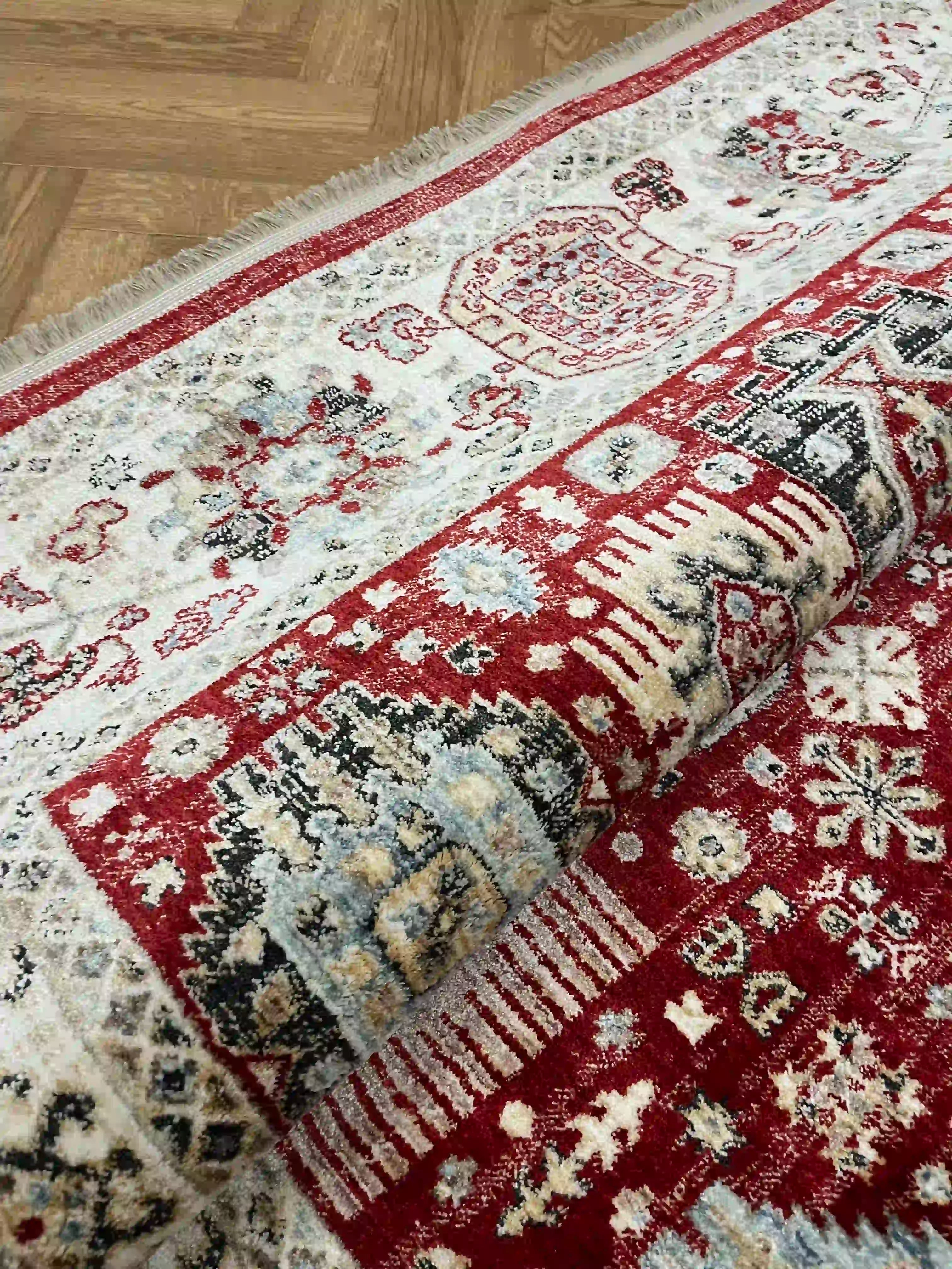 שטיח קשמיר 506 02 קרם/אדום | KASHMIR