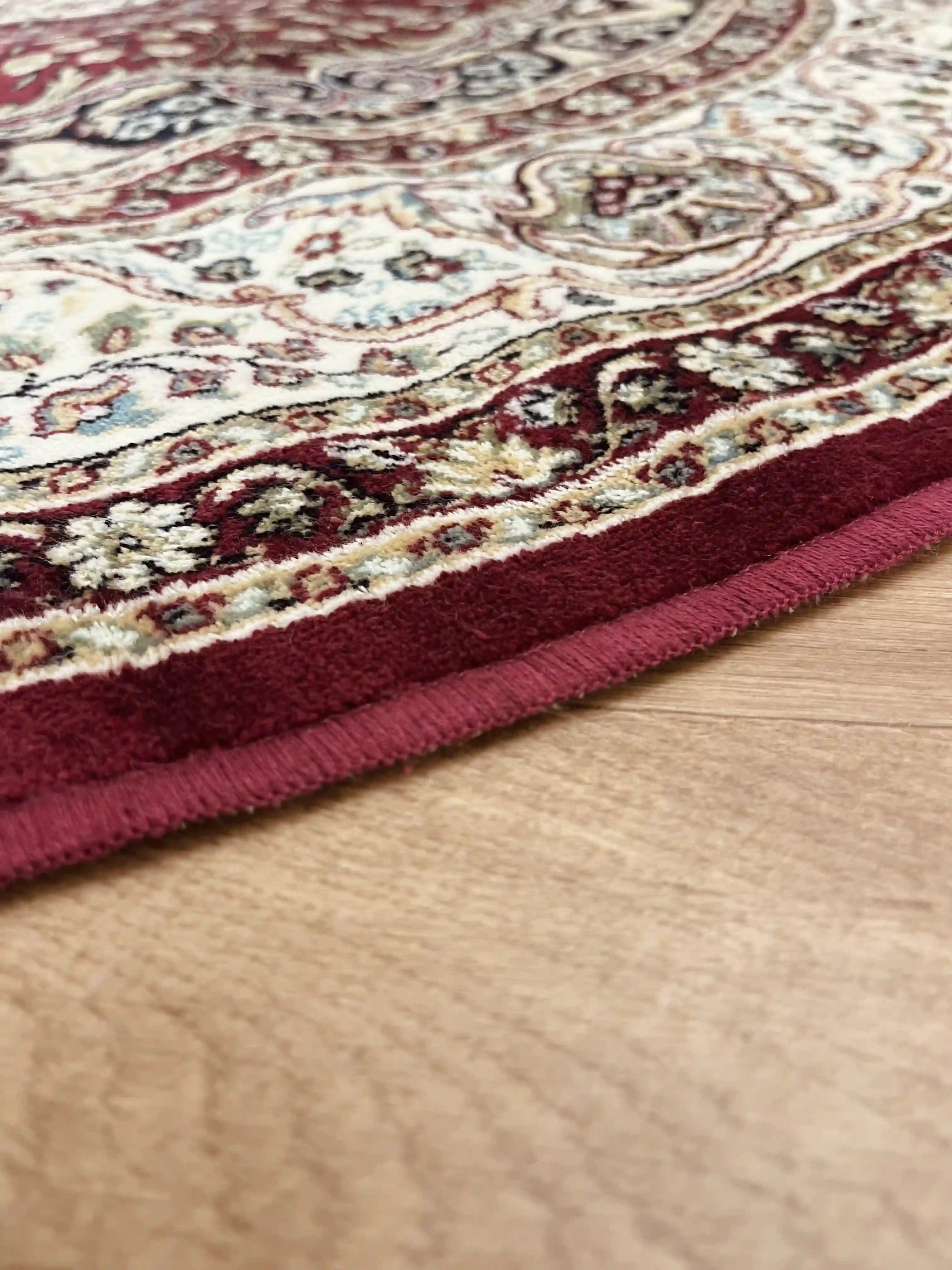 שטיח עגול משי 639 02 אדום/בז' | SILK