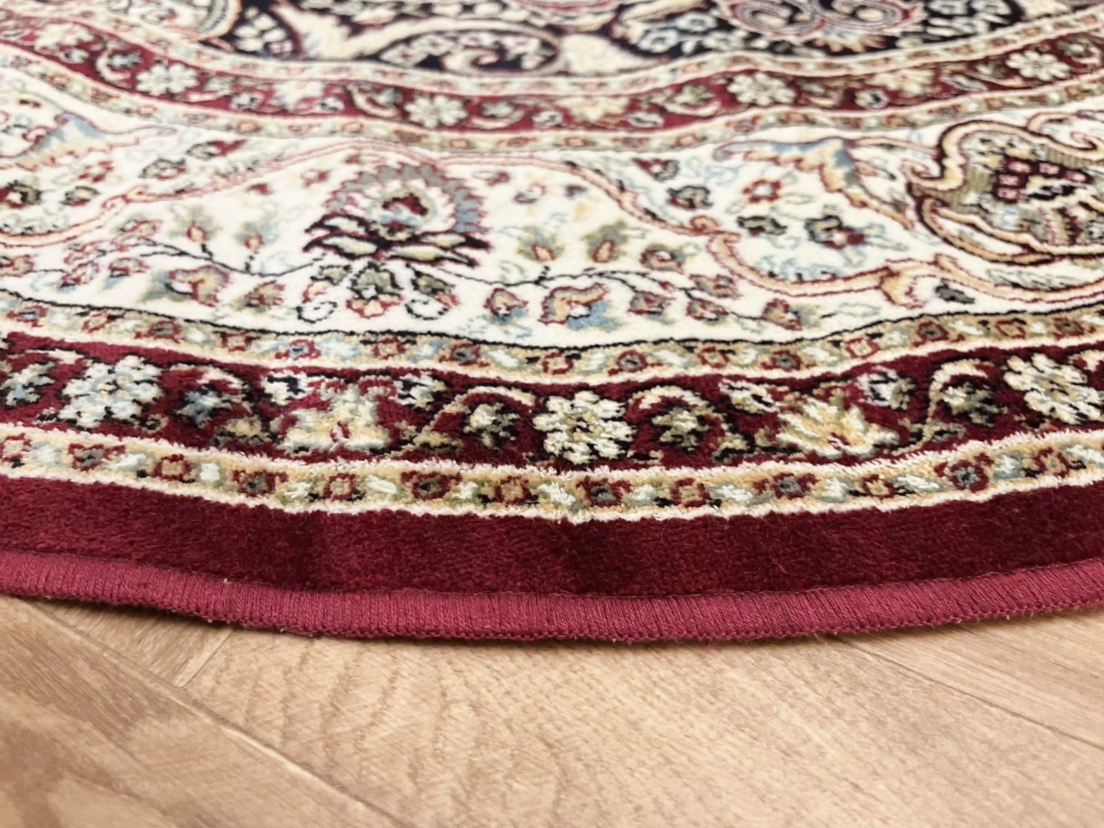 שטיח עגול משי 639 02 אדום/בז' | SILK