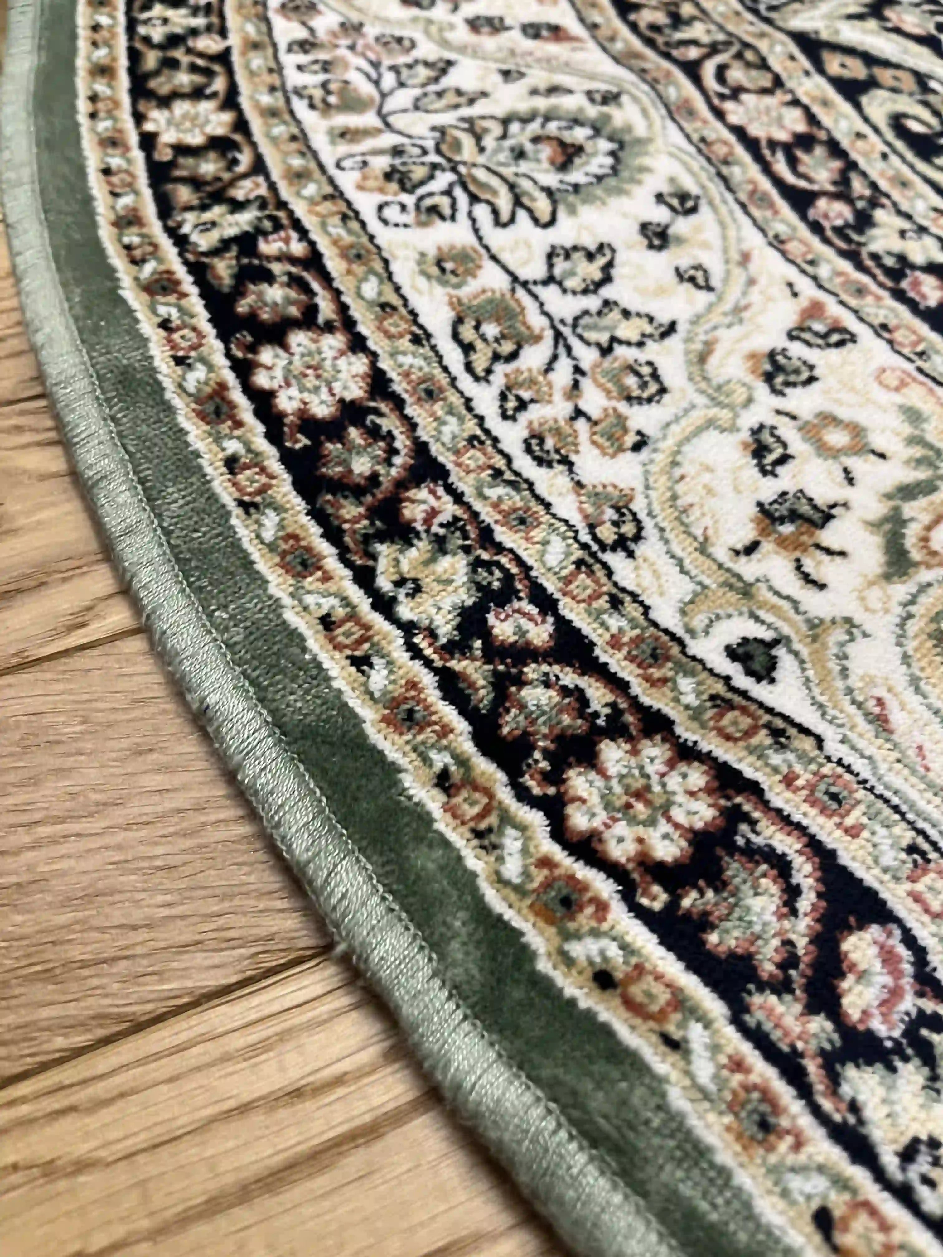 שטיח עגול וינטג משי 639 05 ירוק | SILK