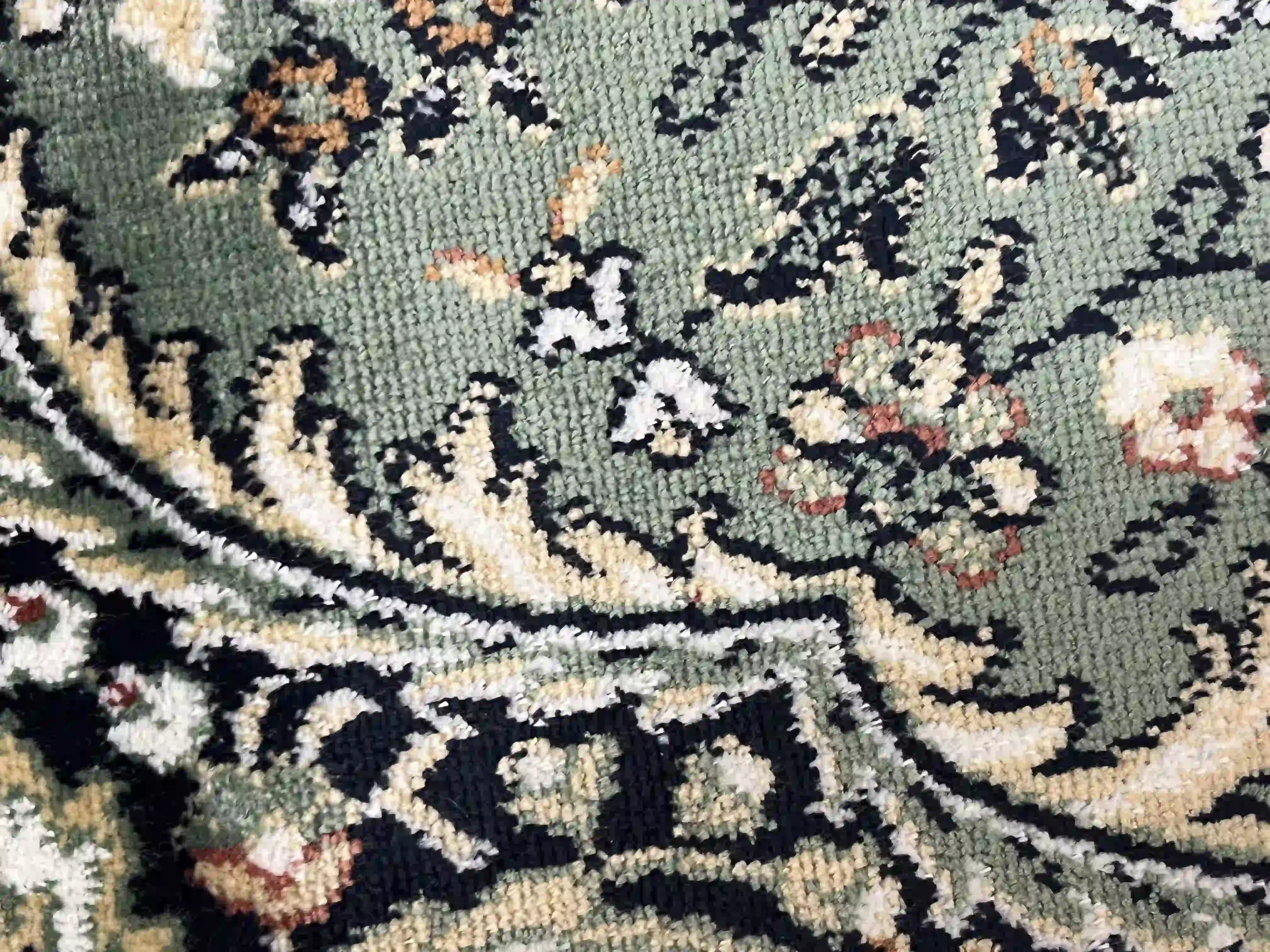 שטיח עגול וינטג משי 639 05 ירוק | SILK