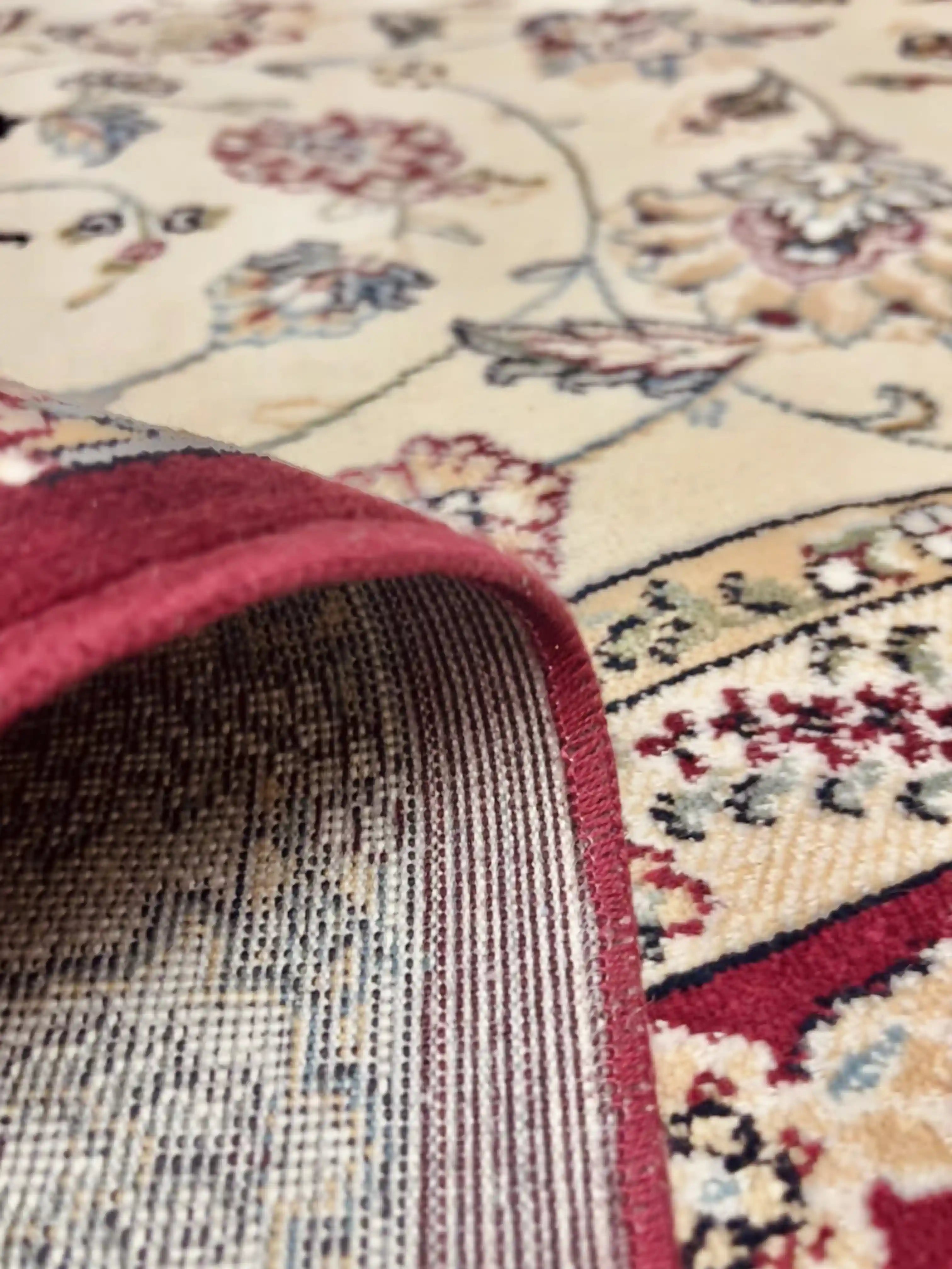 שטיח מסגרת דגם פרסי משי 639 07 אדום/בז' | SILK