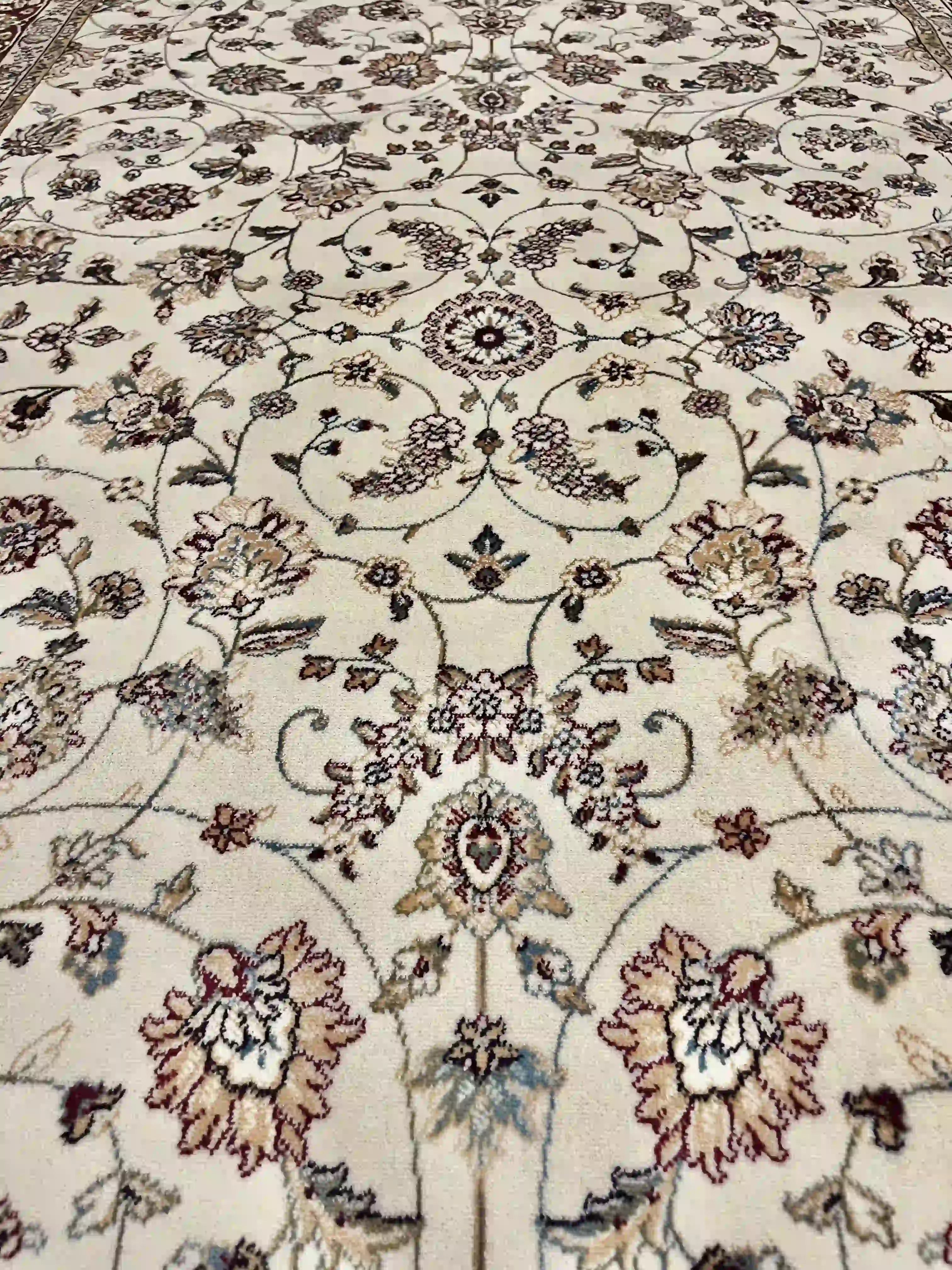 שטיח מסגרת דגם פרסי משי 639 07 אדום/בז' | SILK