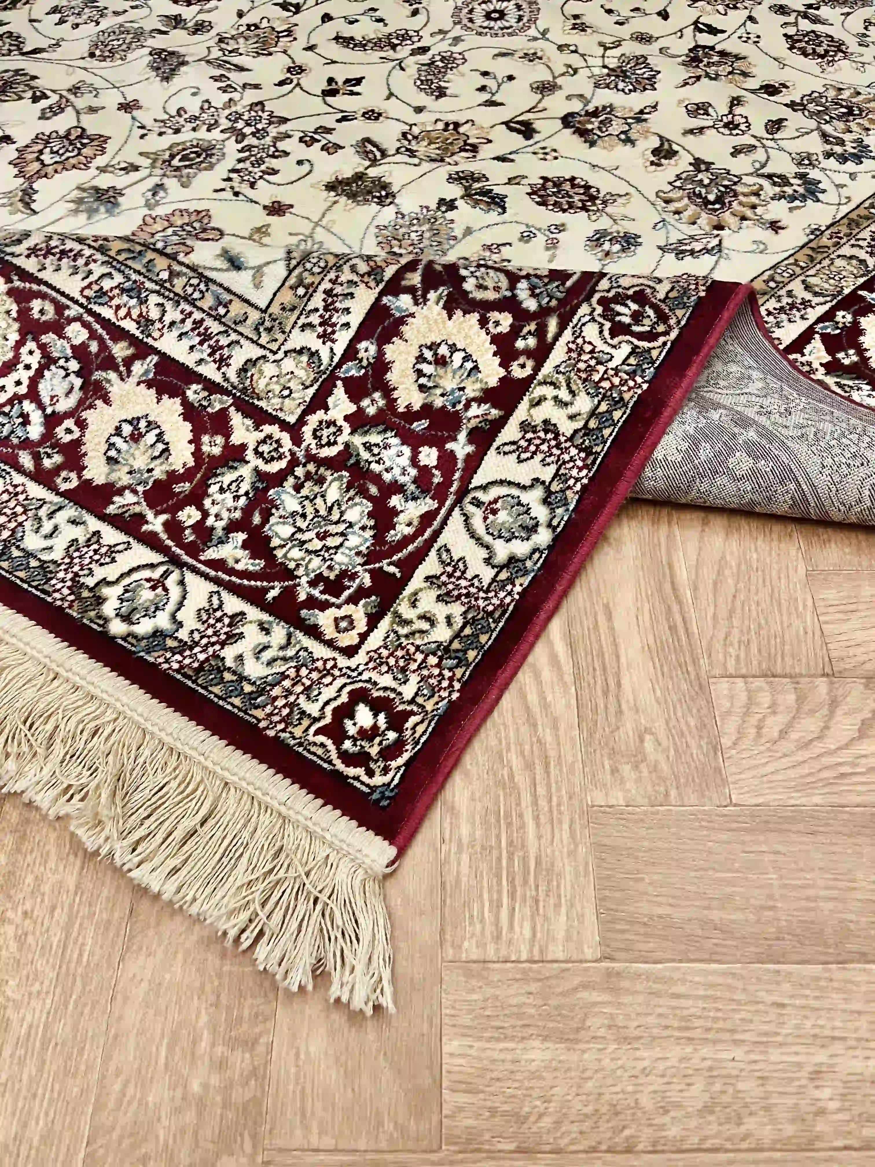 שטיח מסגרת דגם פרסי משי 639 07 אדום/בז' | SILK