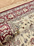 שטיח מסגרת דגם פרסי משי 639 07 אדום/בז' | SILK