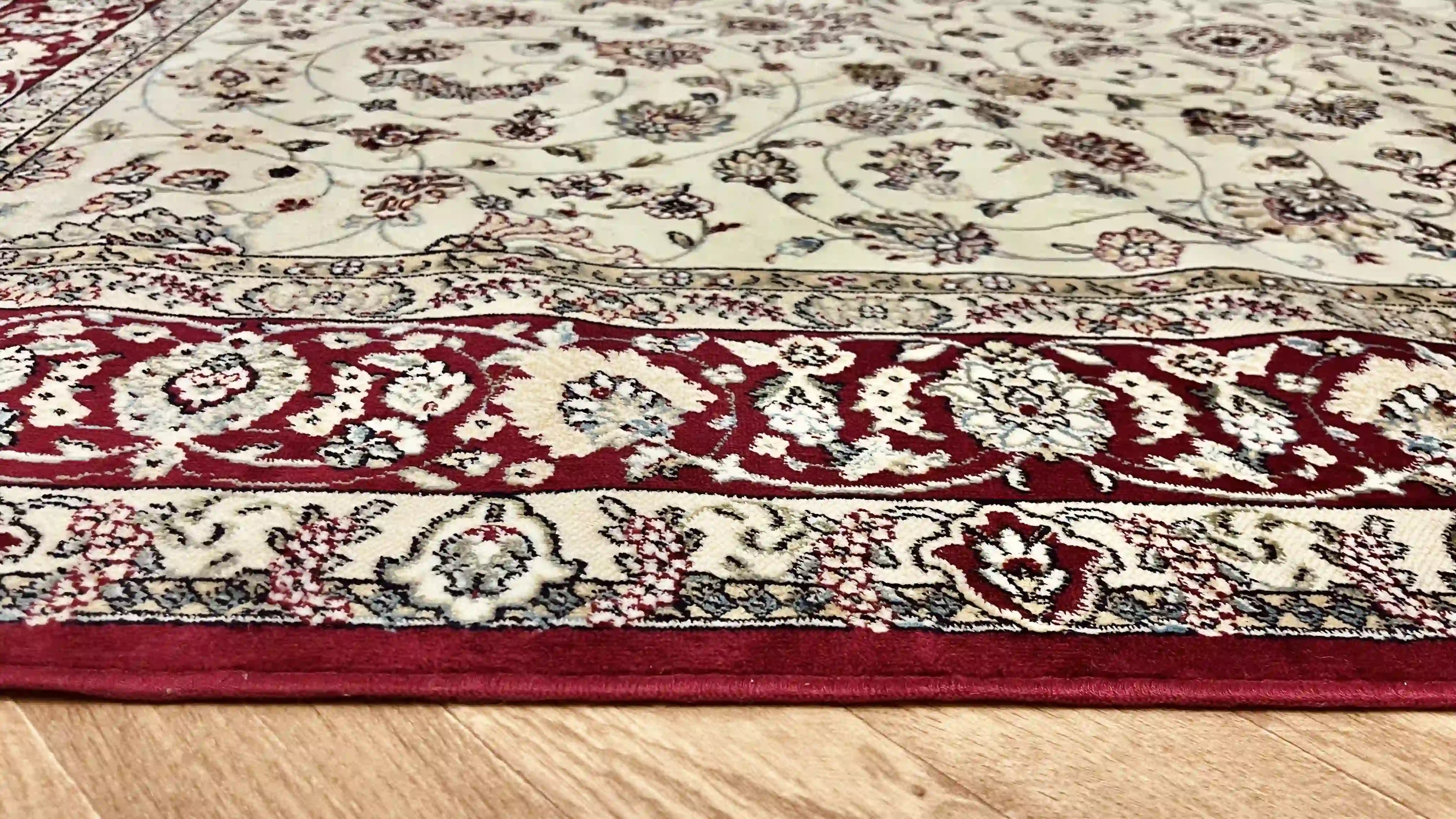שטיח מסגרת דגם פרסי משי 639 07 אדום/בז' | SILK