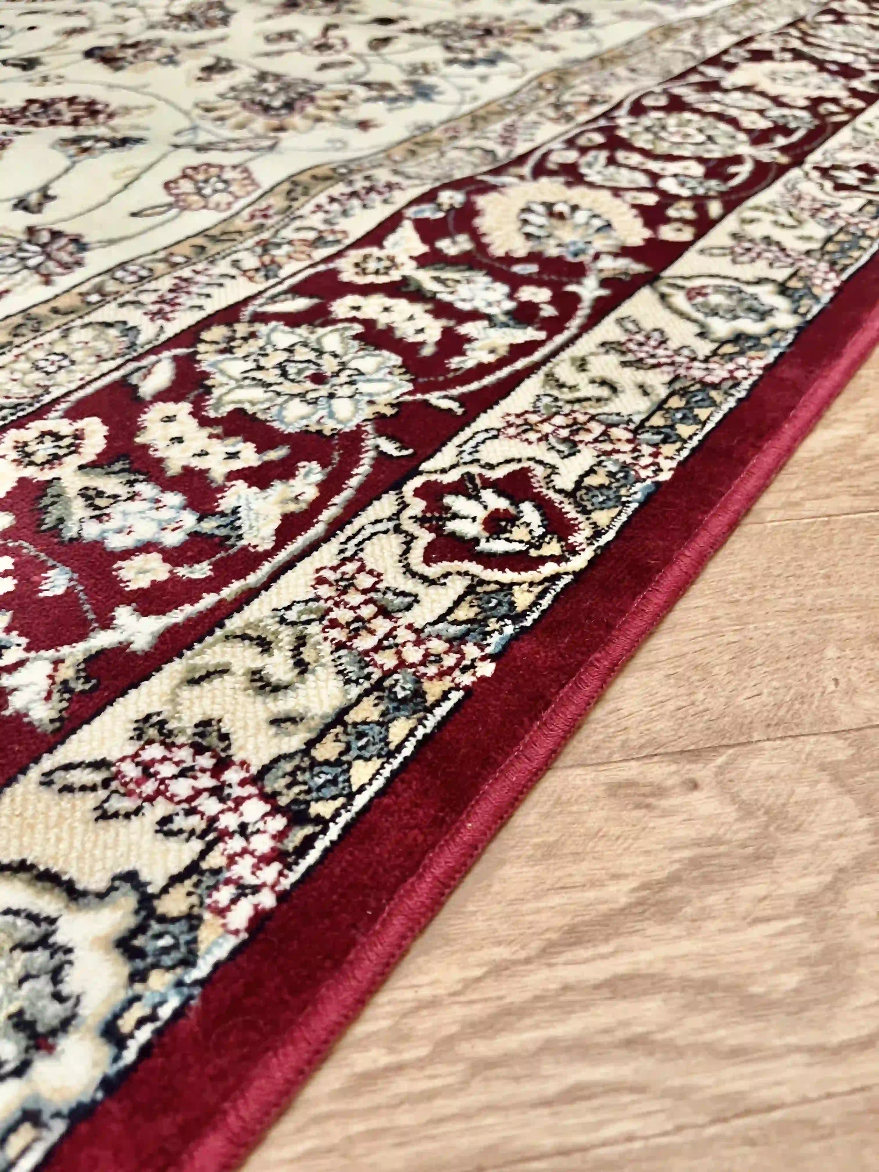 שטיח מסגרת דגם פרסי משי 639 07 אדום/בז' | SILK