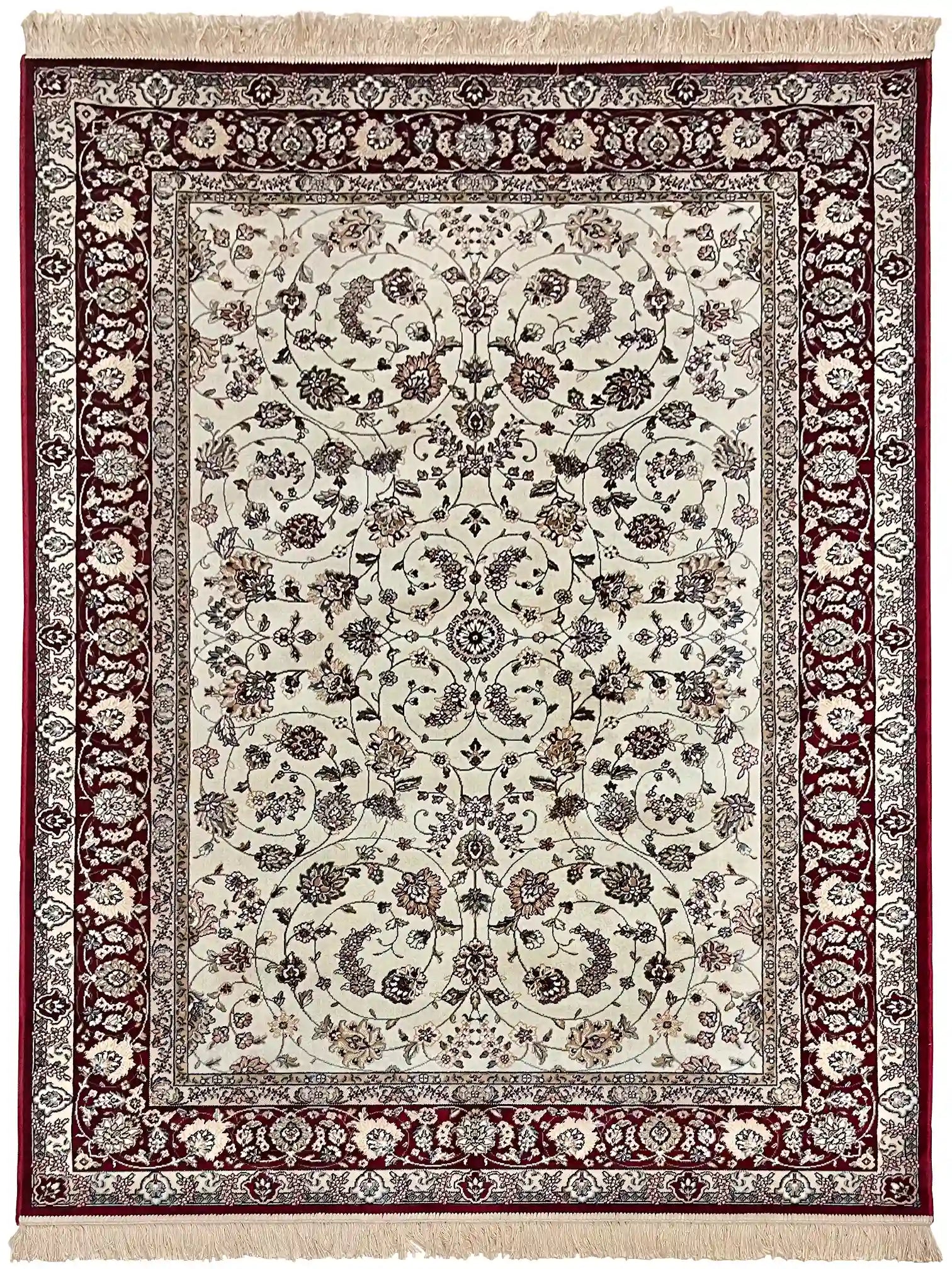 שטיח מסגרת דגם פרסי משי 639 07 אדום/בז' | SILK