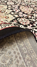 שטיח דגם פרסי משי 639 09 שחור/בז' | SILK
