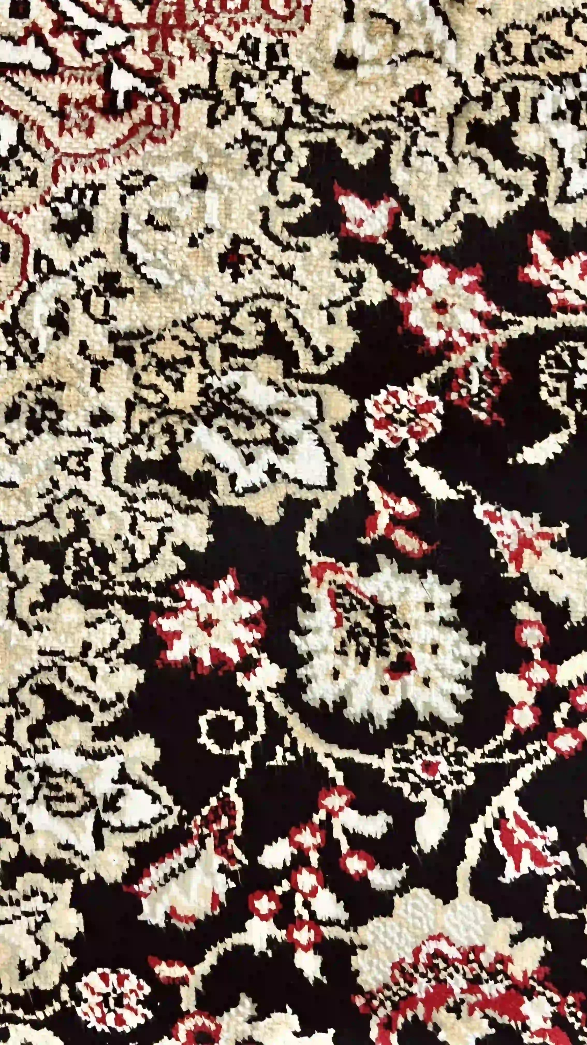 שטיח דגם פרסי משי 639 09 שחור/בז' | SILK