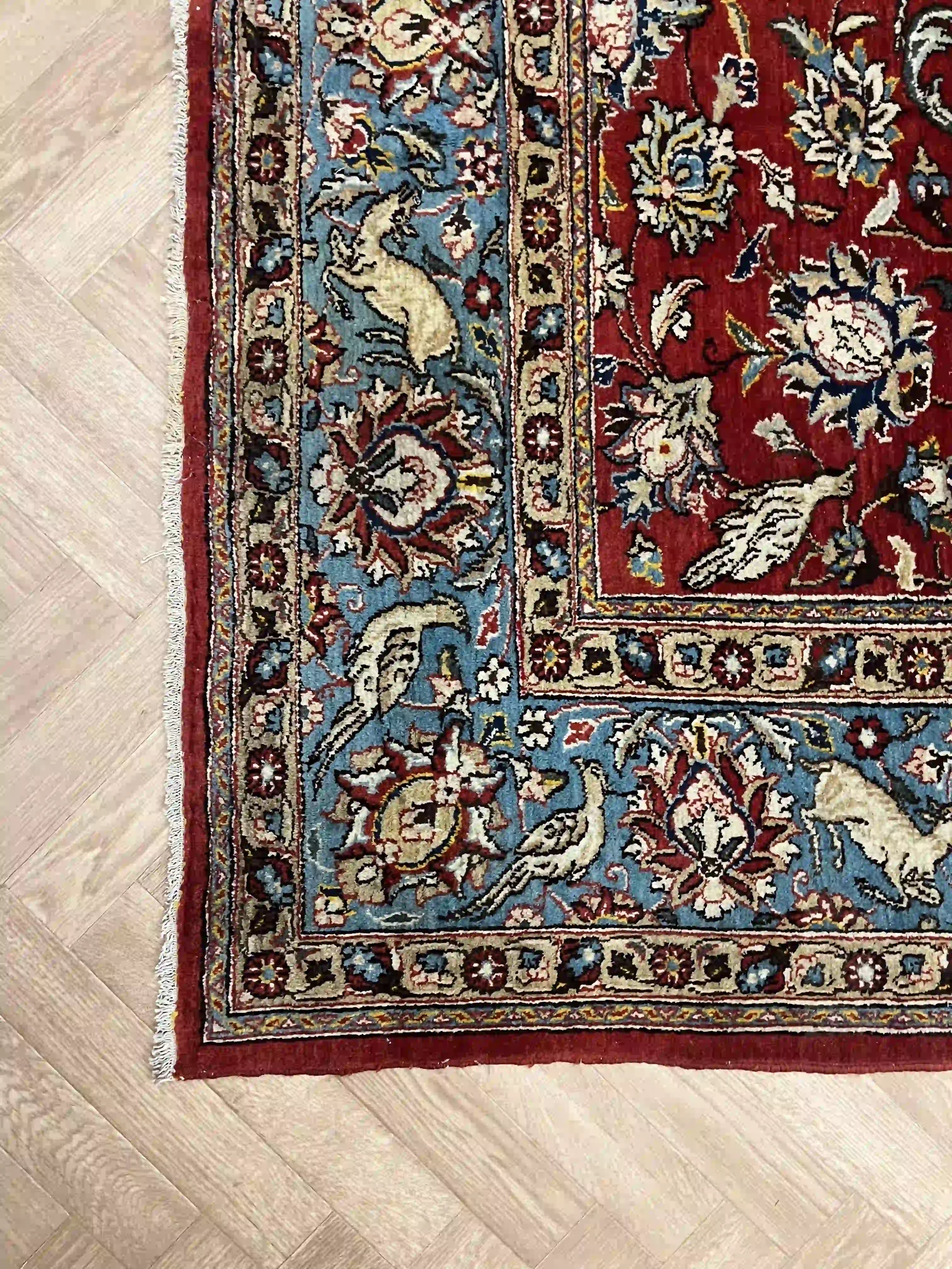 שטיח טבריז עתיק עבודת יד 919 אדום/כחול 325*220 | TABRIZ