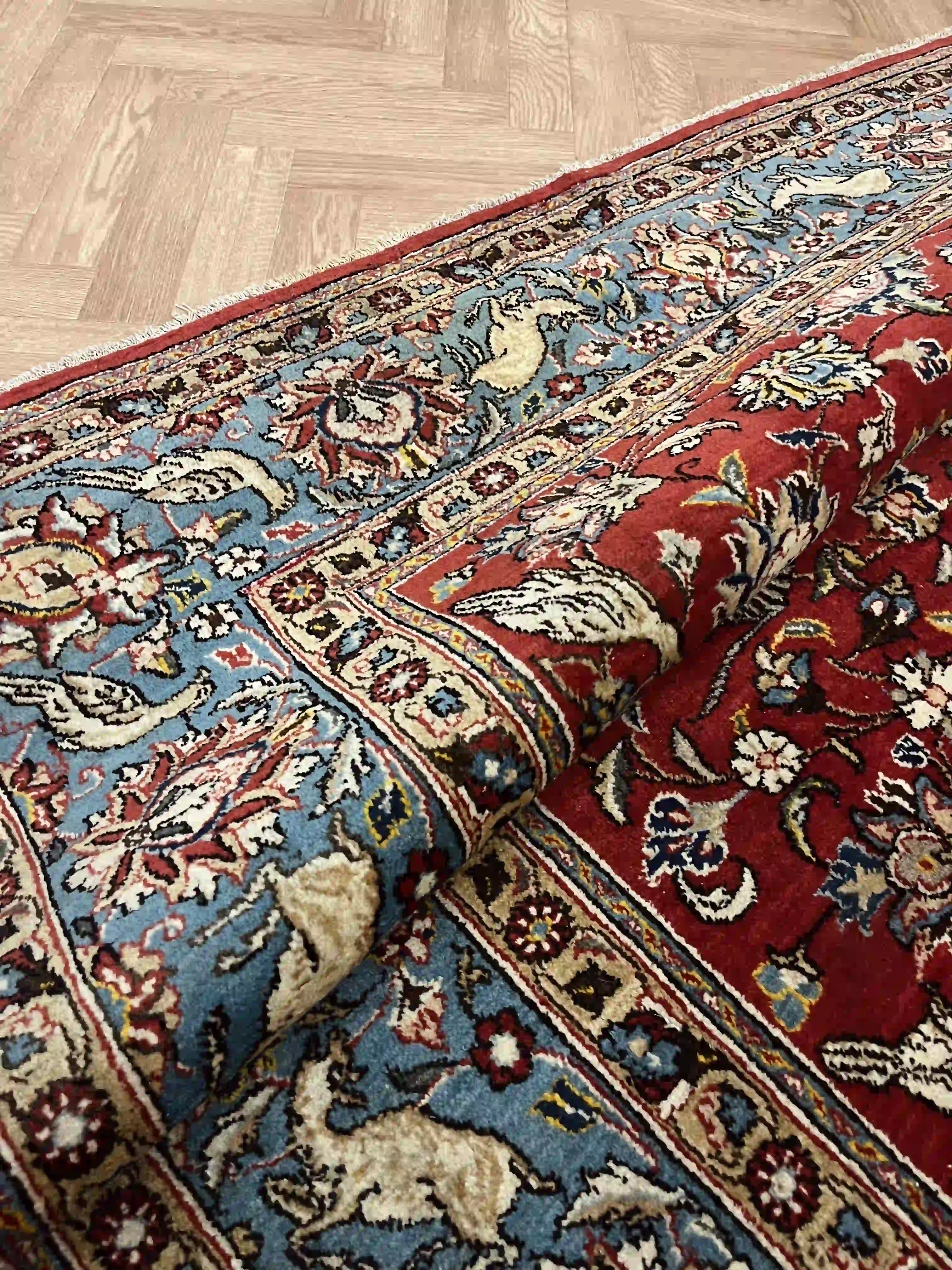 שטיח טבריז עתיק עבודת יד 919 אדום/כחול 325*220 | TABRIZ