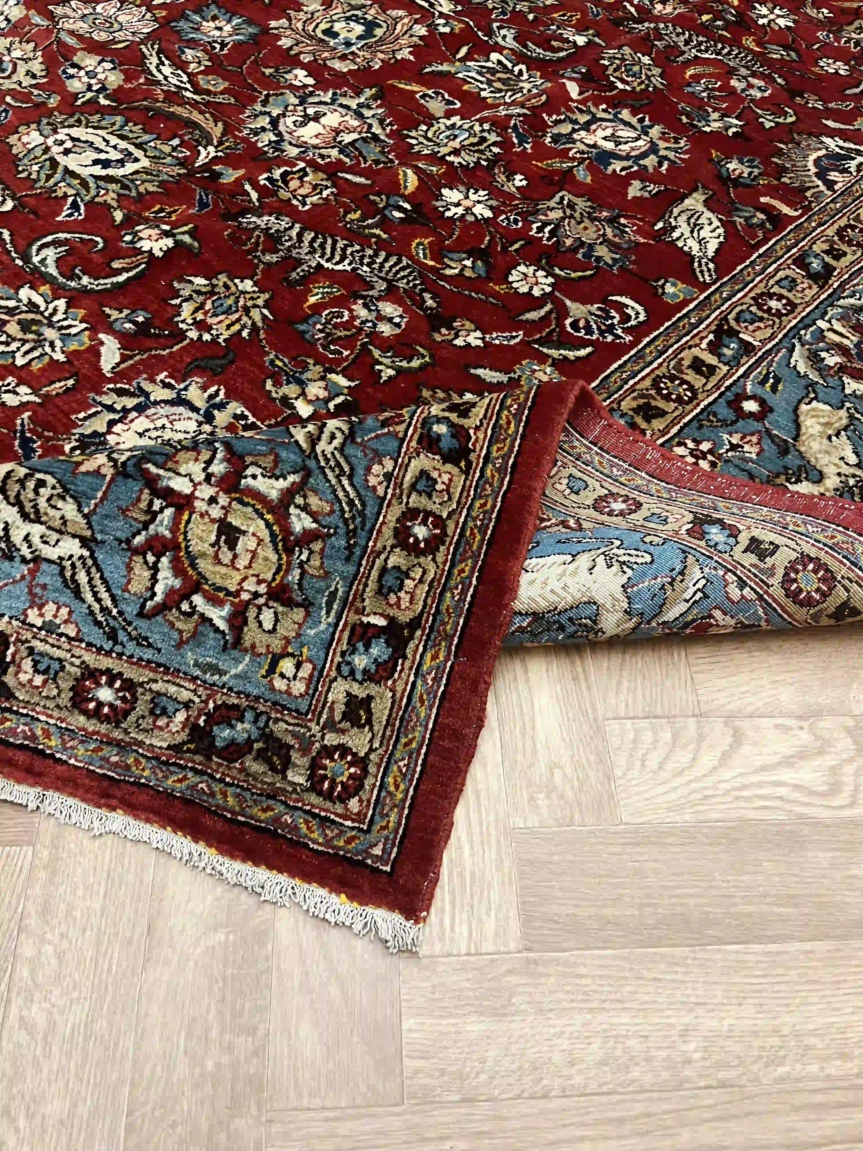 שטיח טבריז עתיק עבודת יד 919 אדום/כחול 325*220 | TABRIZ