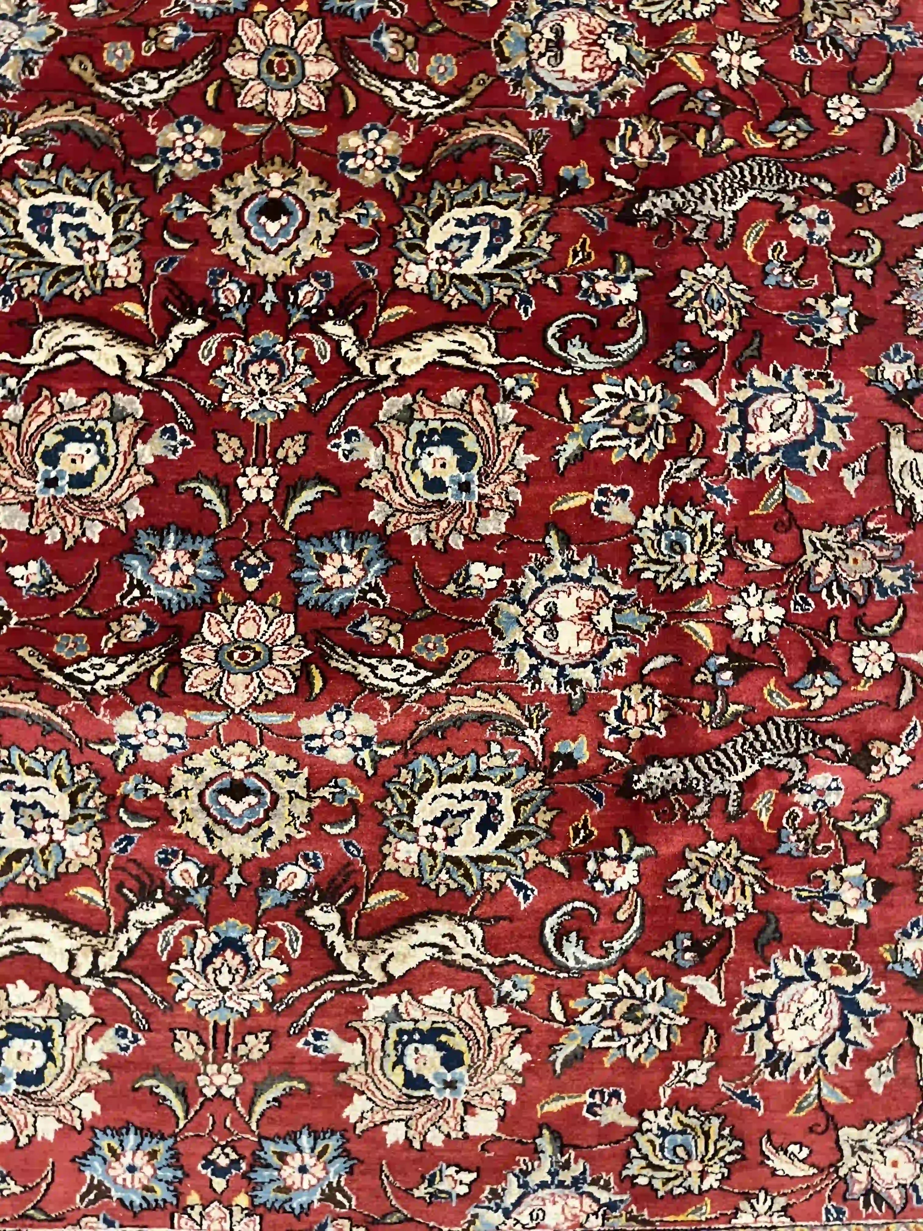 שטיח טבריז עתיק עבודת יד 919 אדום/כחול 325*220 | TABRIZ