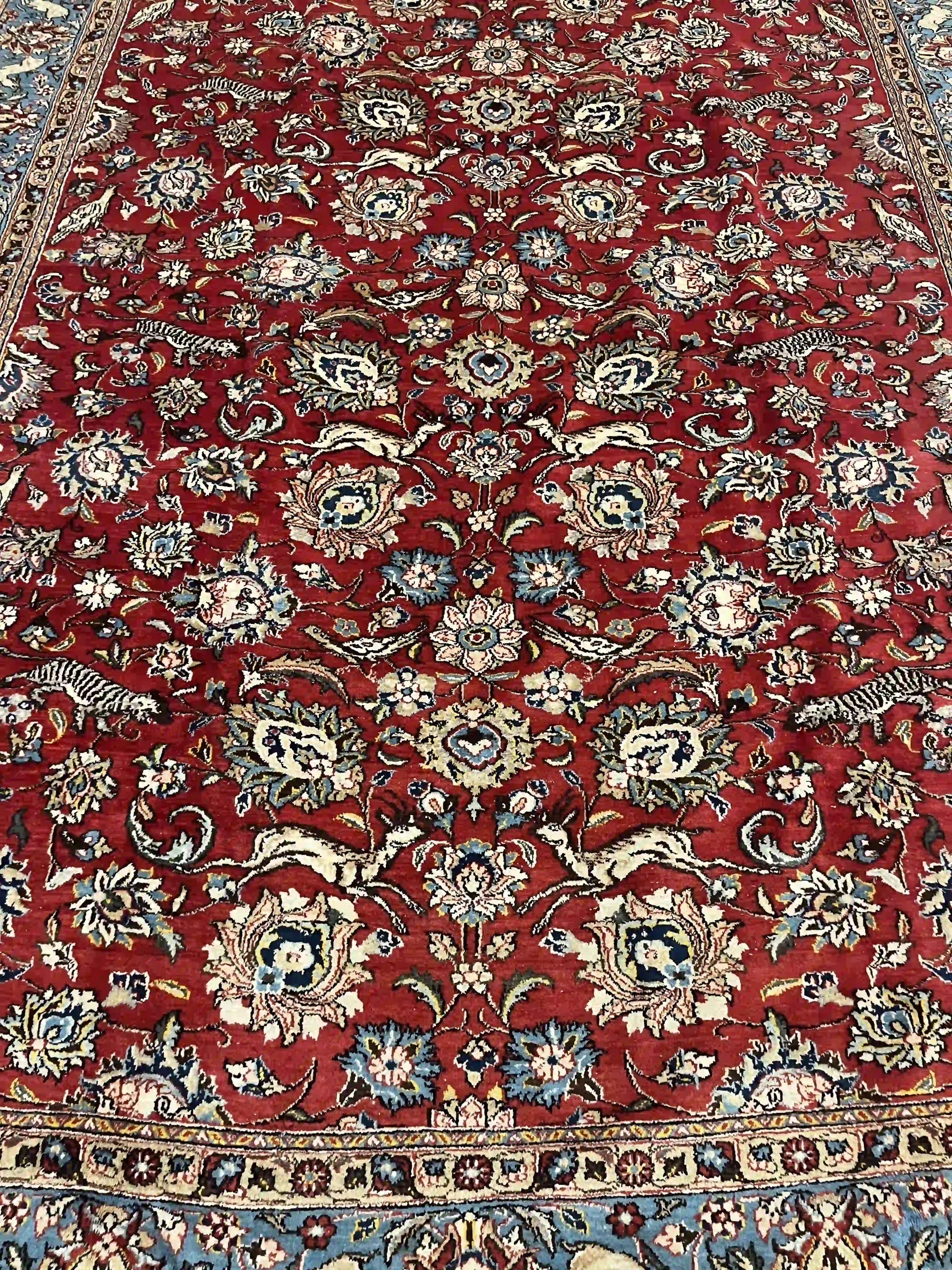 שטיח טבריז עתיק עבודת יד 919 אדום/כחול 325*220 | TABRIZ