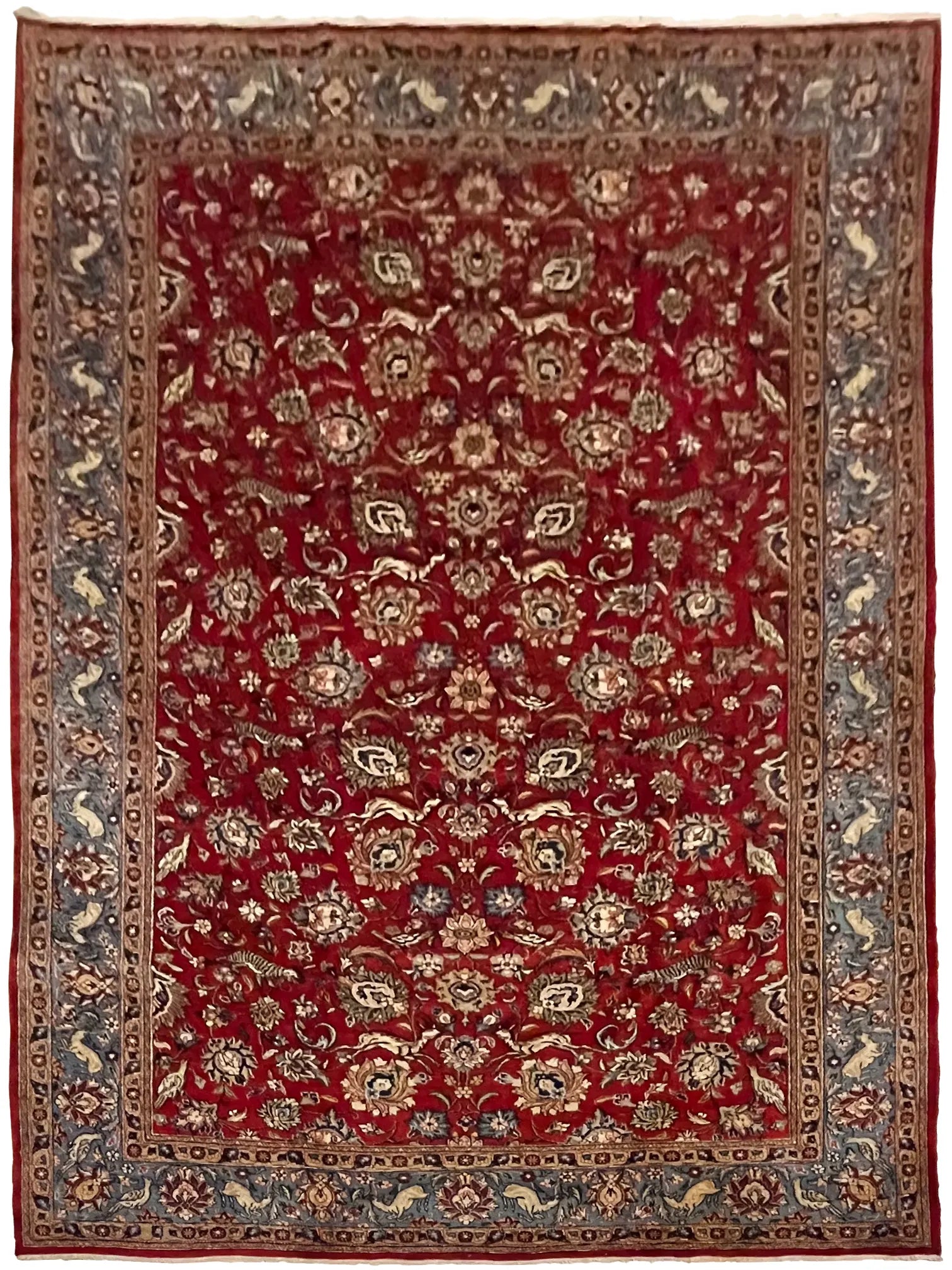 שטיח טבריז עתיק עבודת יד 919 אדום/כחול 325*220 | TABRIZ