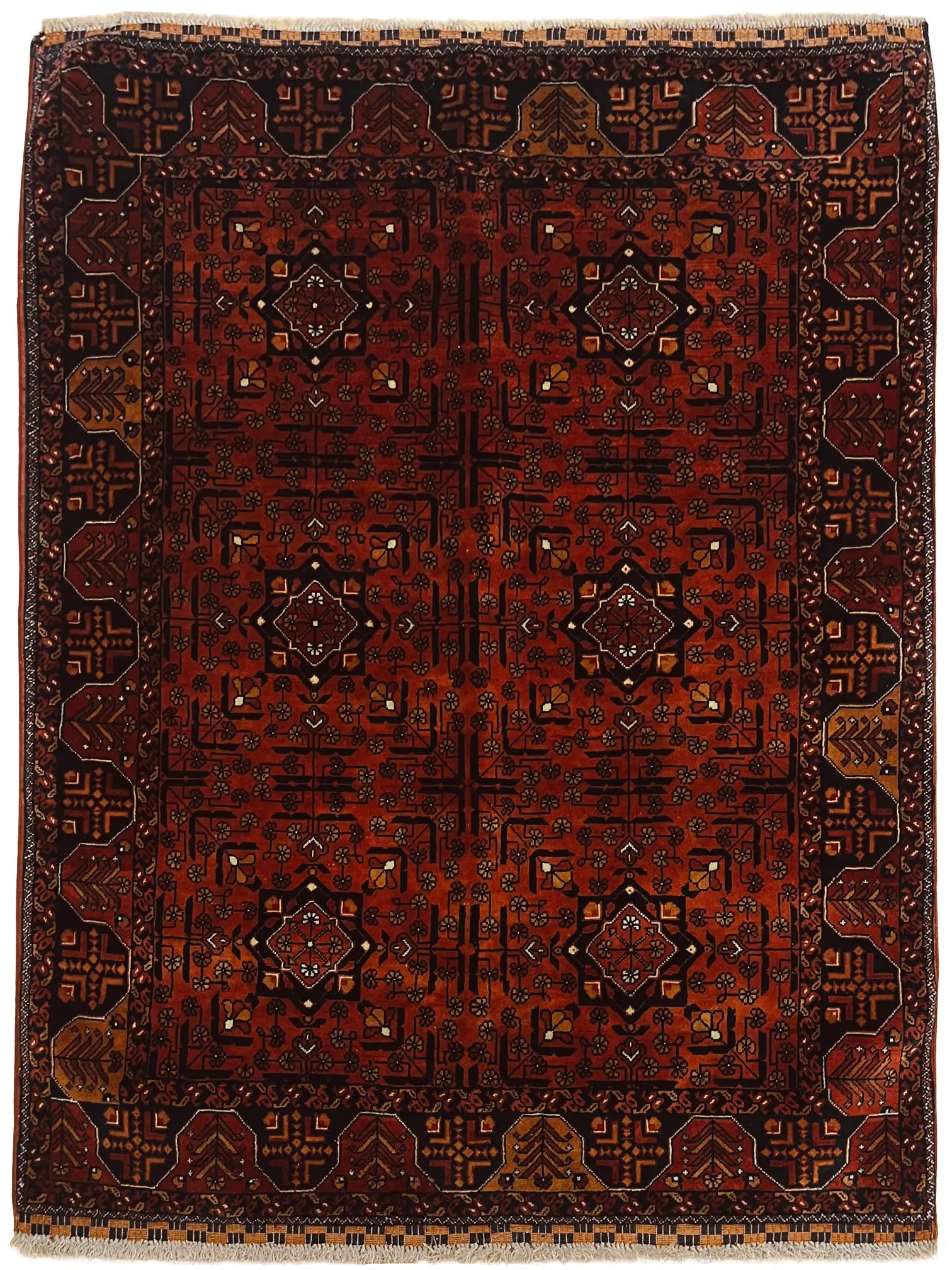 שטיח אפגני ארזרי 991 01 אדום 130*106 | AFGHAN ERZARI