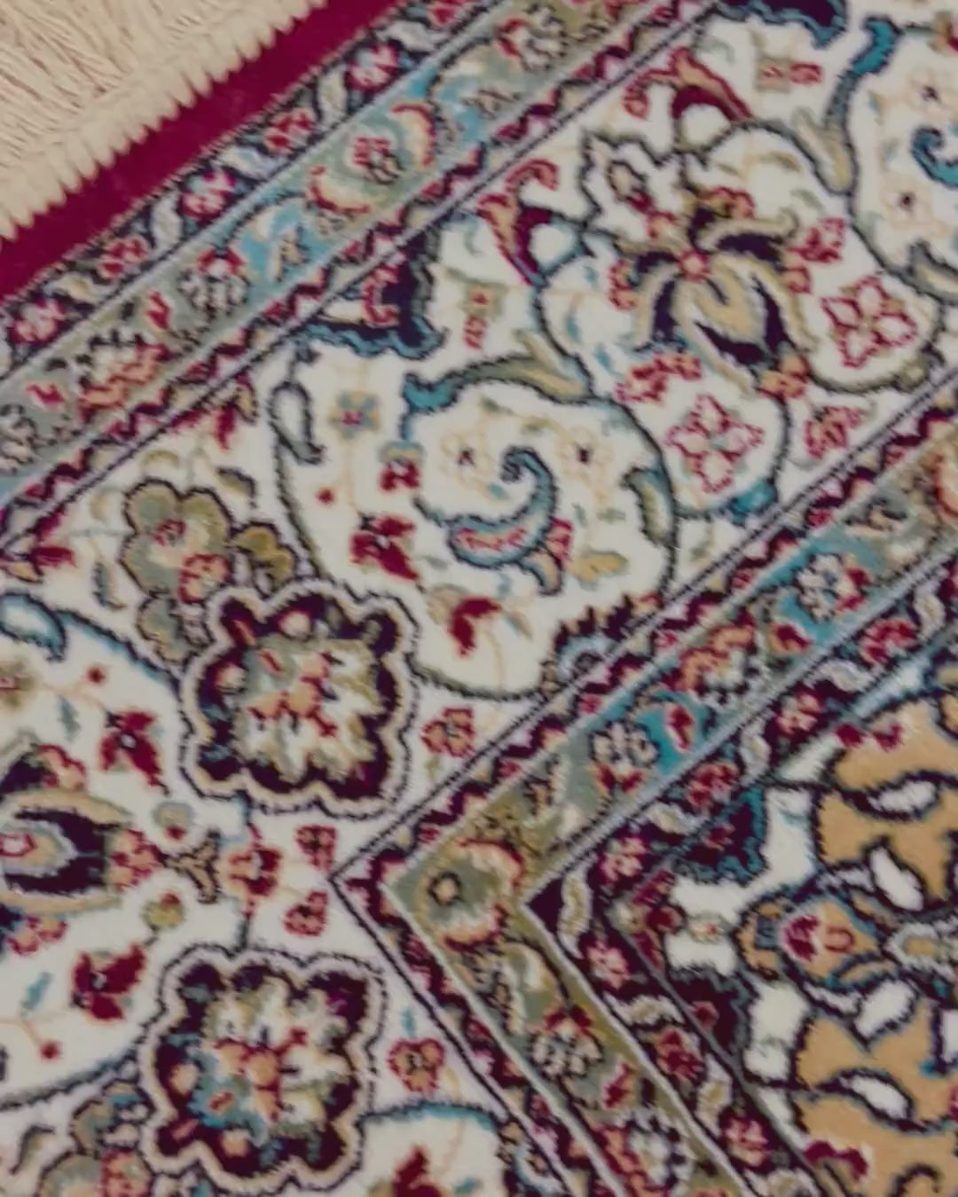 שטיח דגם פרסי משי 639 09 אדום/בז' | SILK