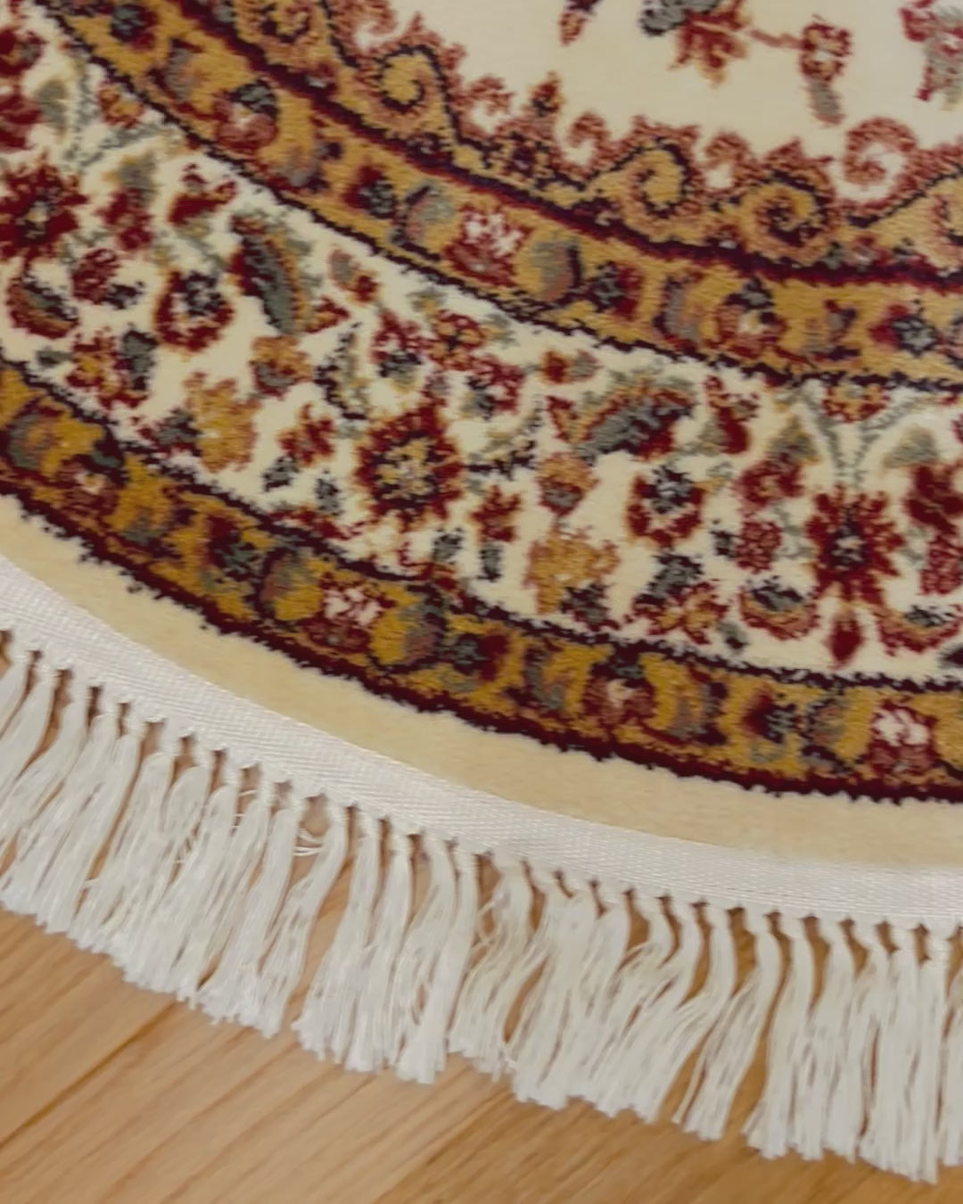שטיח עגול פרסי משי 233 03 בז' | SILK